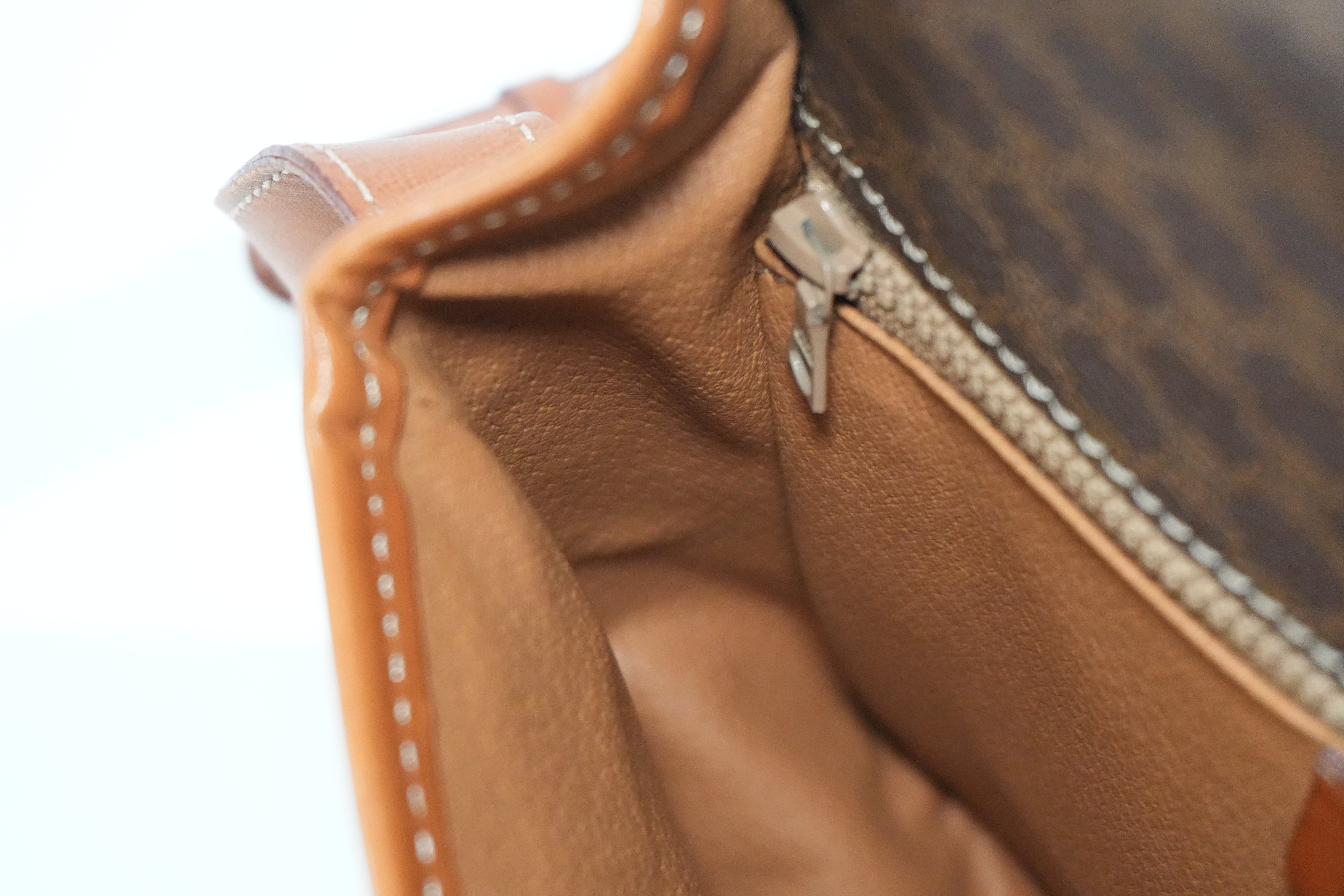Pre-owned Celine Macadam Crossbody Bag Brown