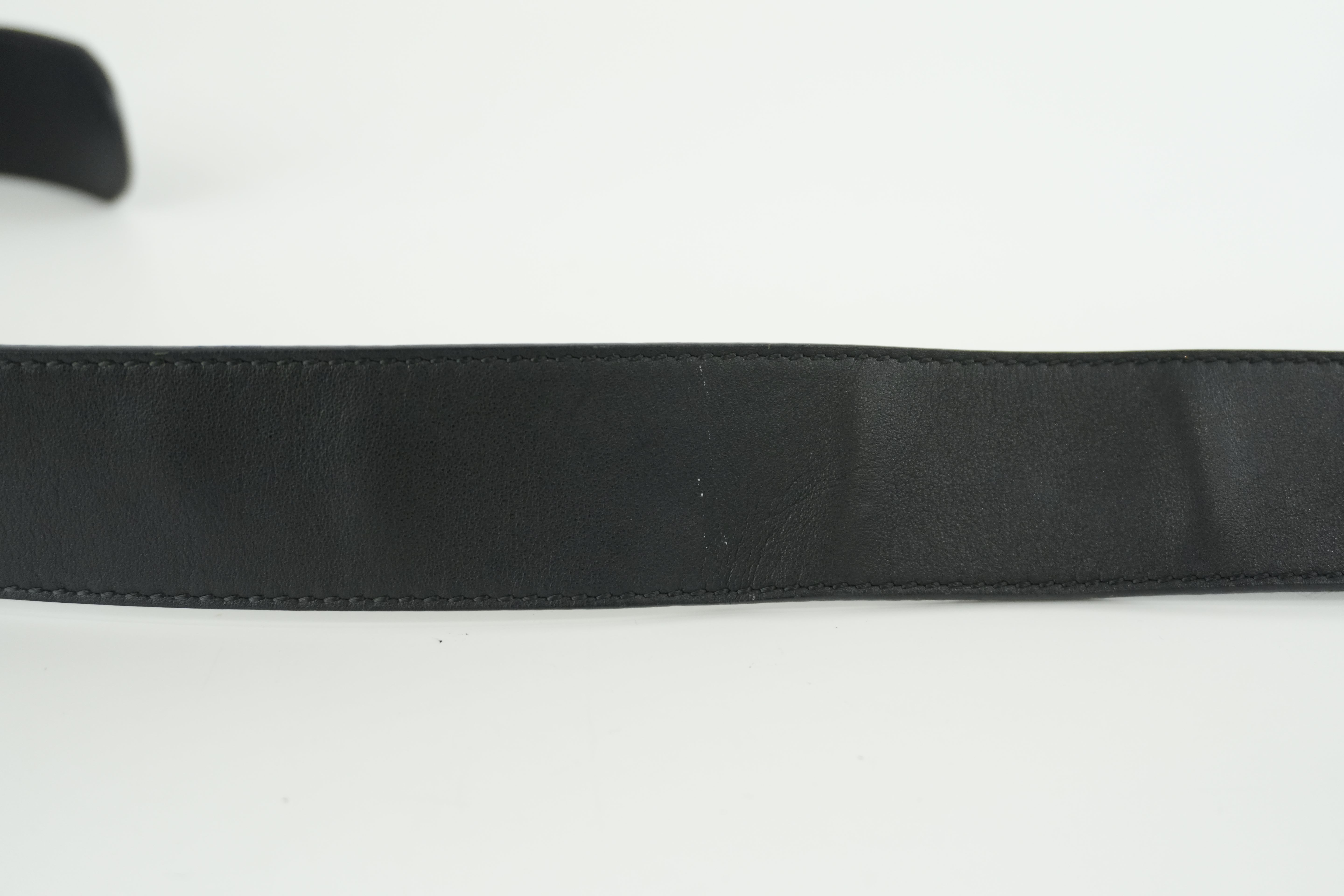 Gucci Belt Interlocking Leather Black Used
