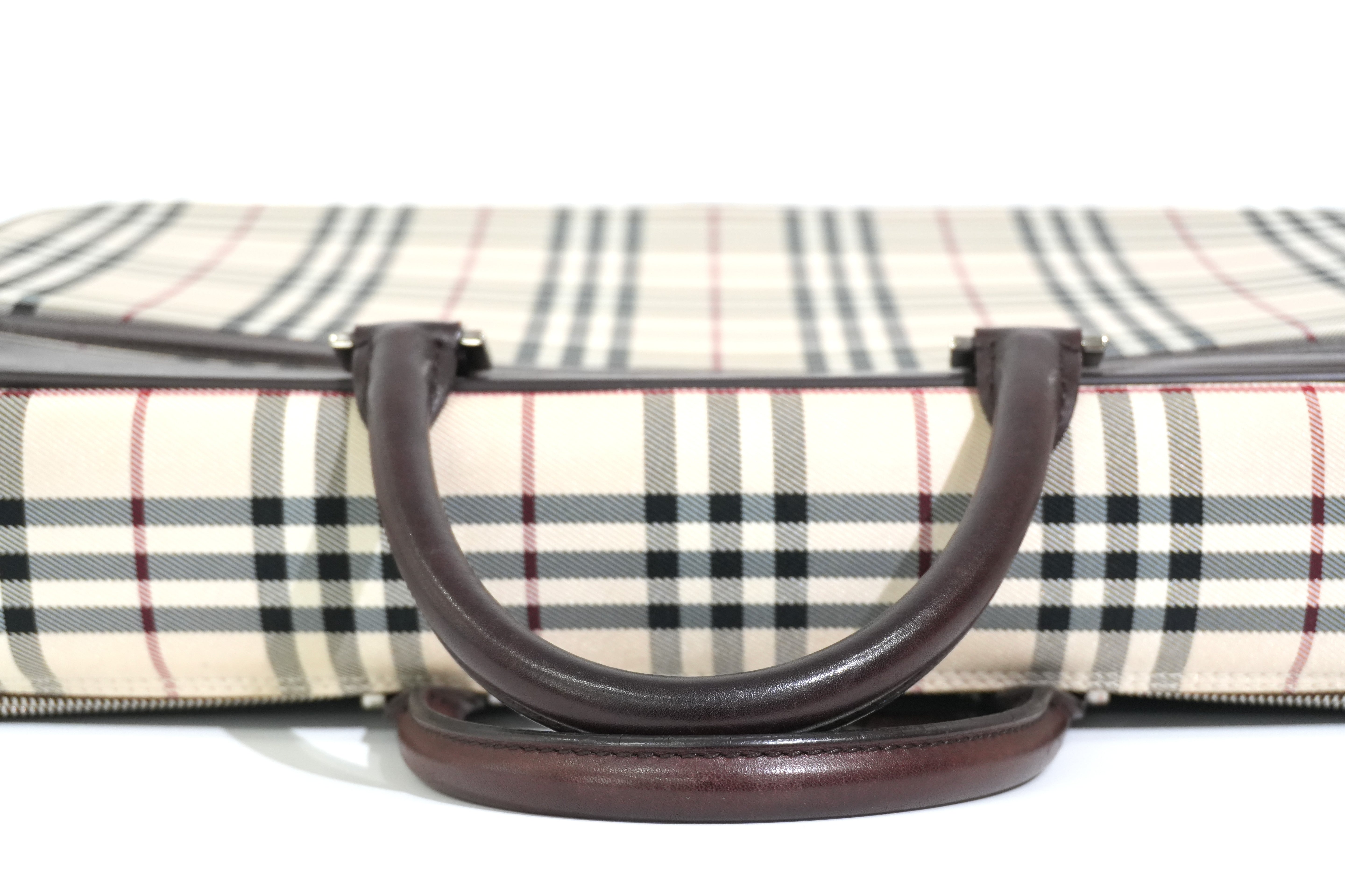 Pre-owned Burberry Nova Check Business Bag Beige