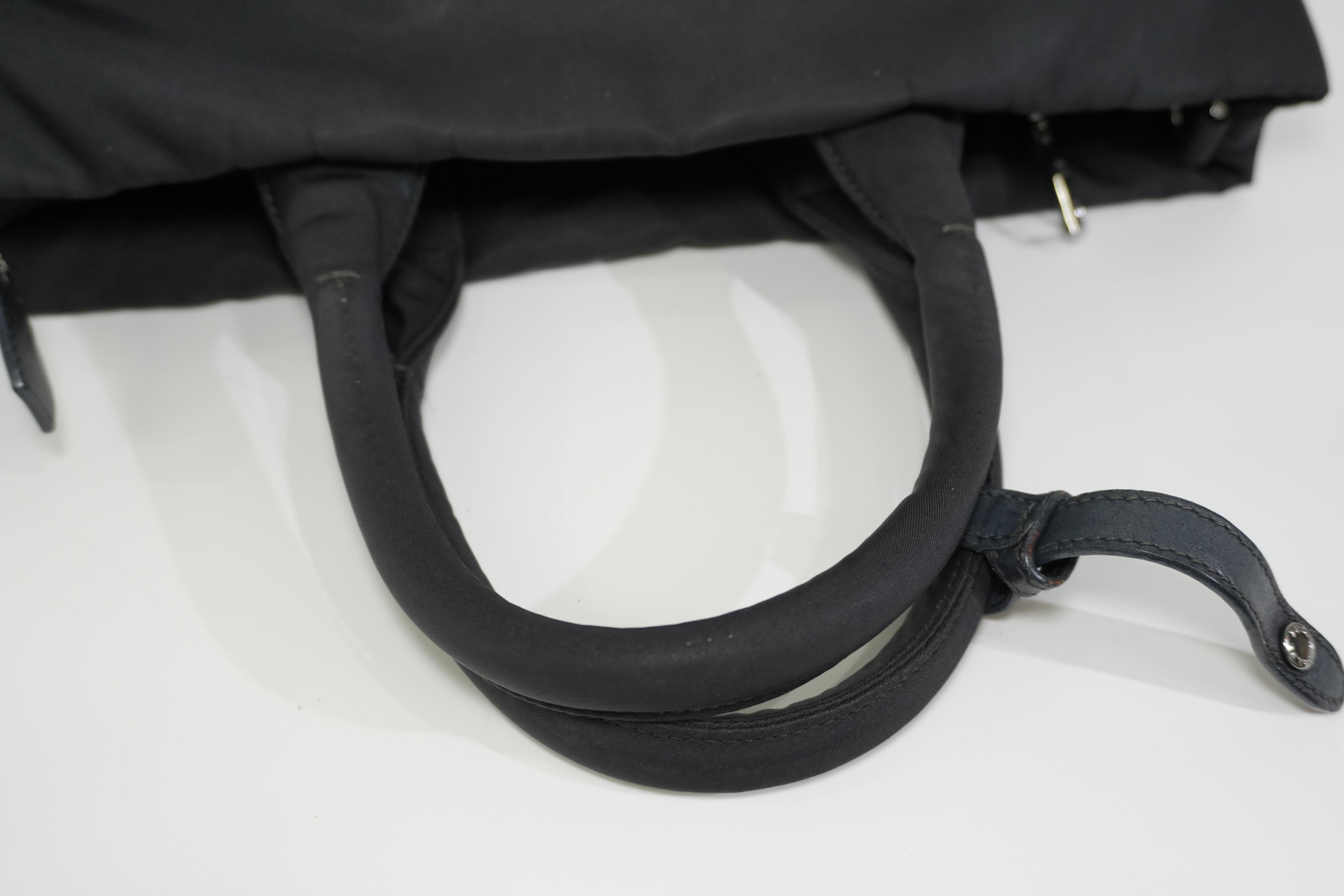 Pre-owned Prada Nylon Padded Animal Print Handbag Brown and Black