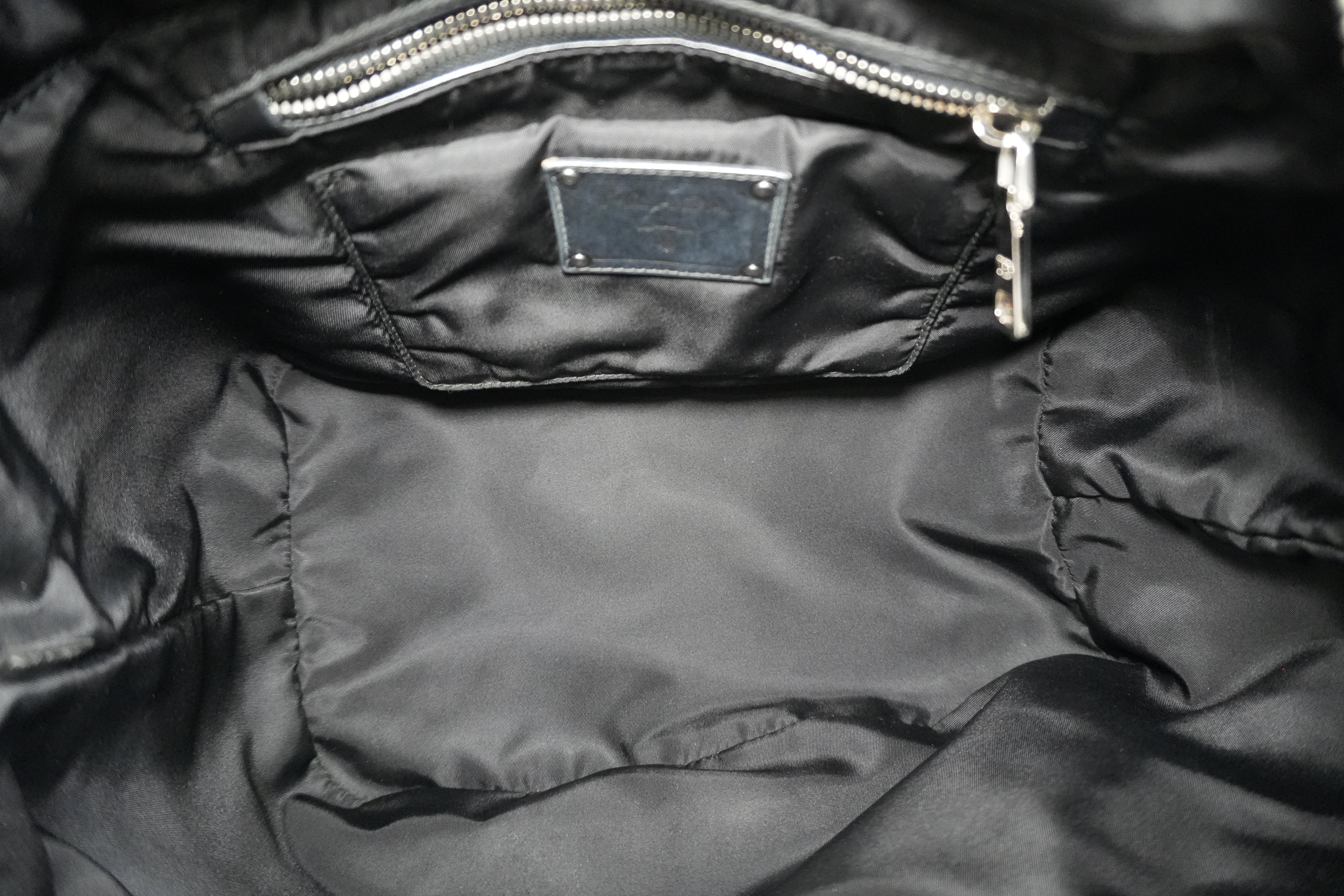 Pre-owned Prada Nylon Padded Animal Print Handbag Brown and Black