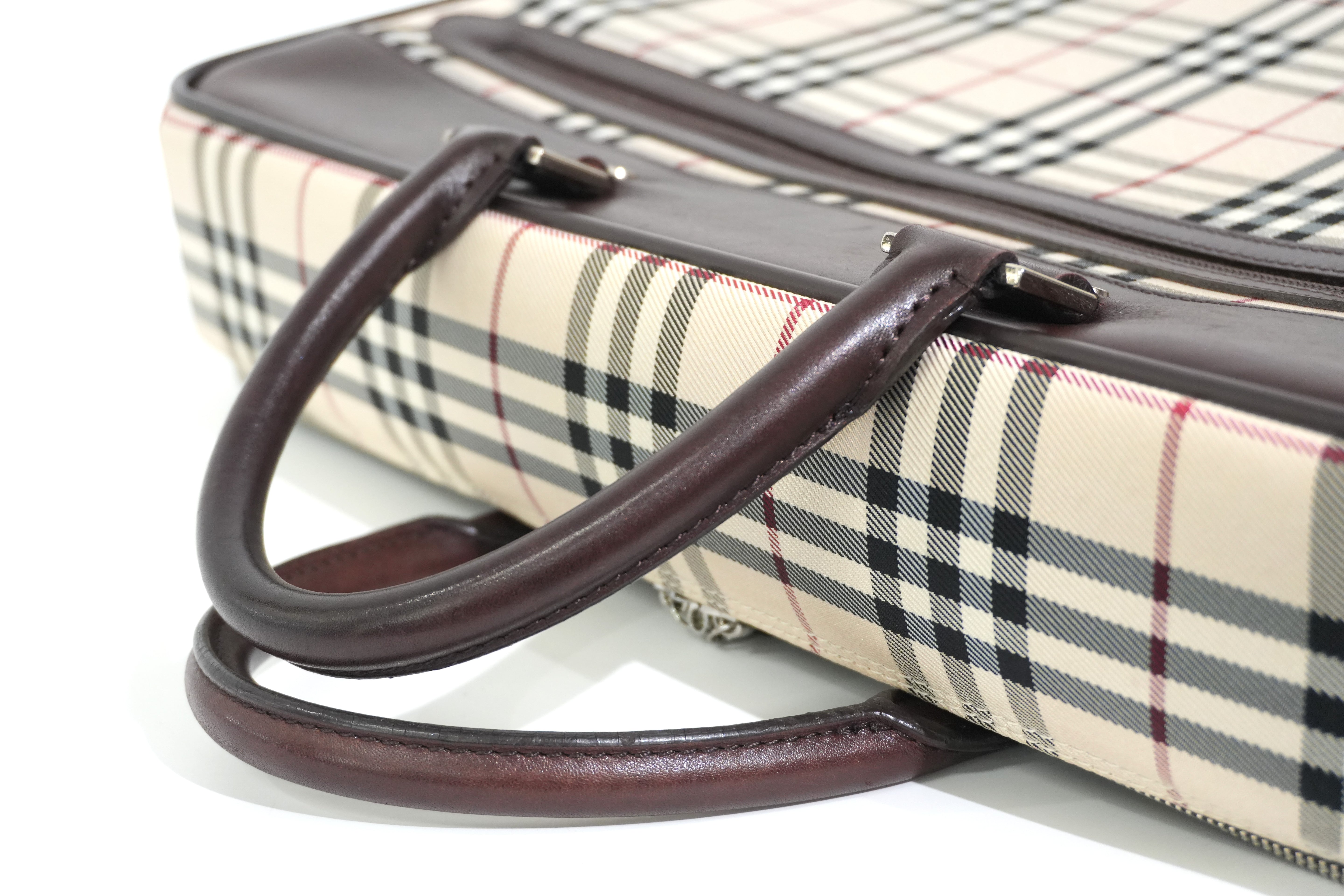 Pre-owned Burberry Nova Check Business Bag Beige
