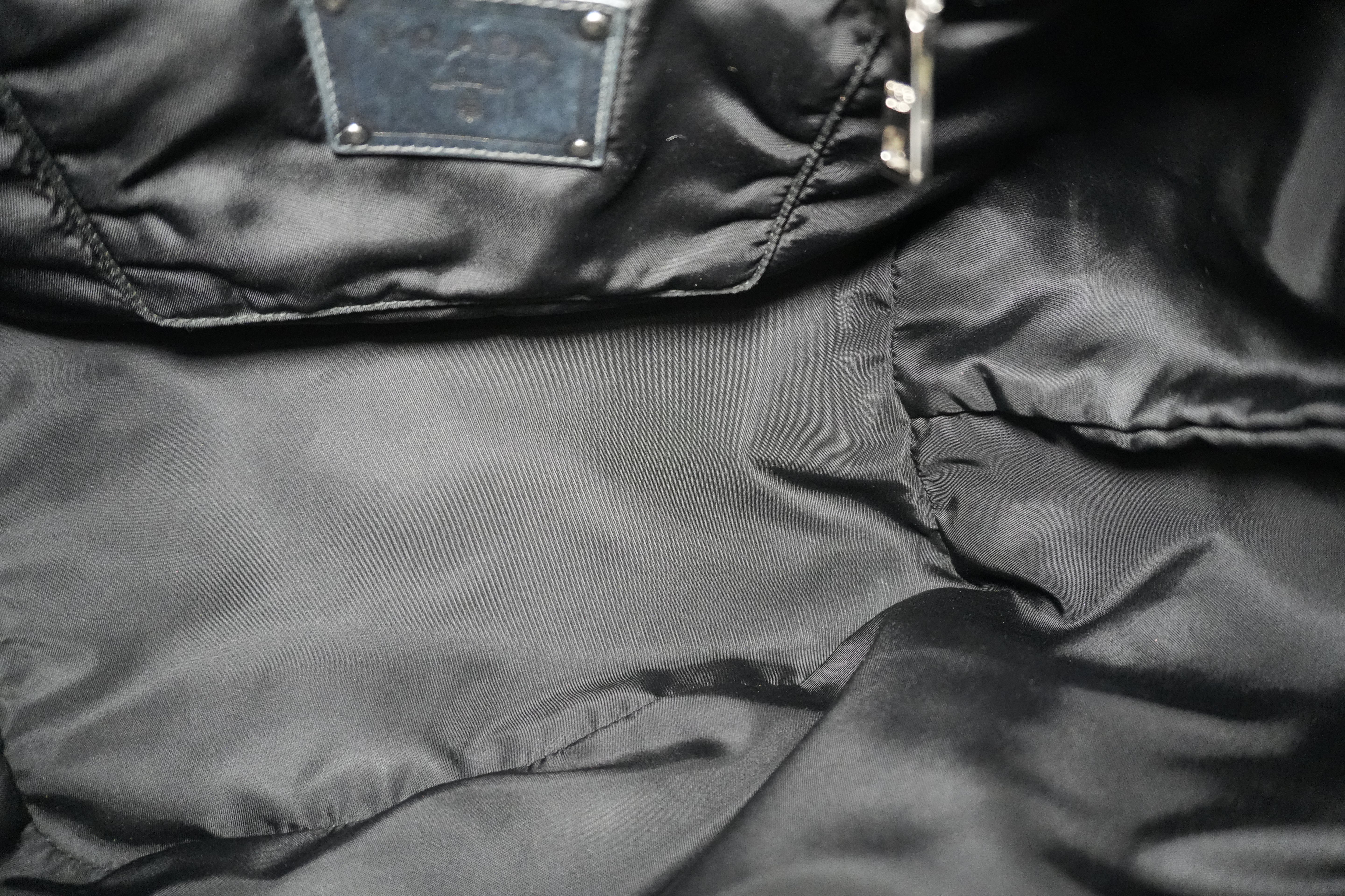 Pre-owned Prada Nylon Padded Animal Print Handbag Brown and Black