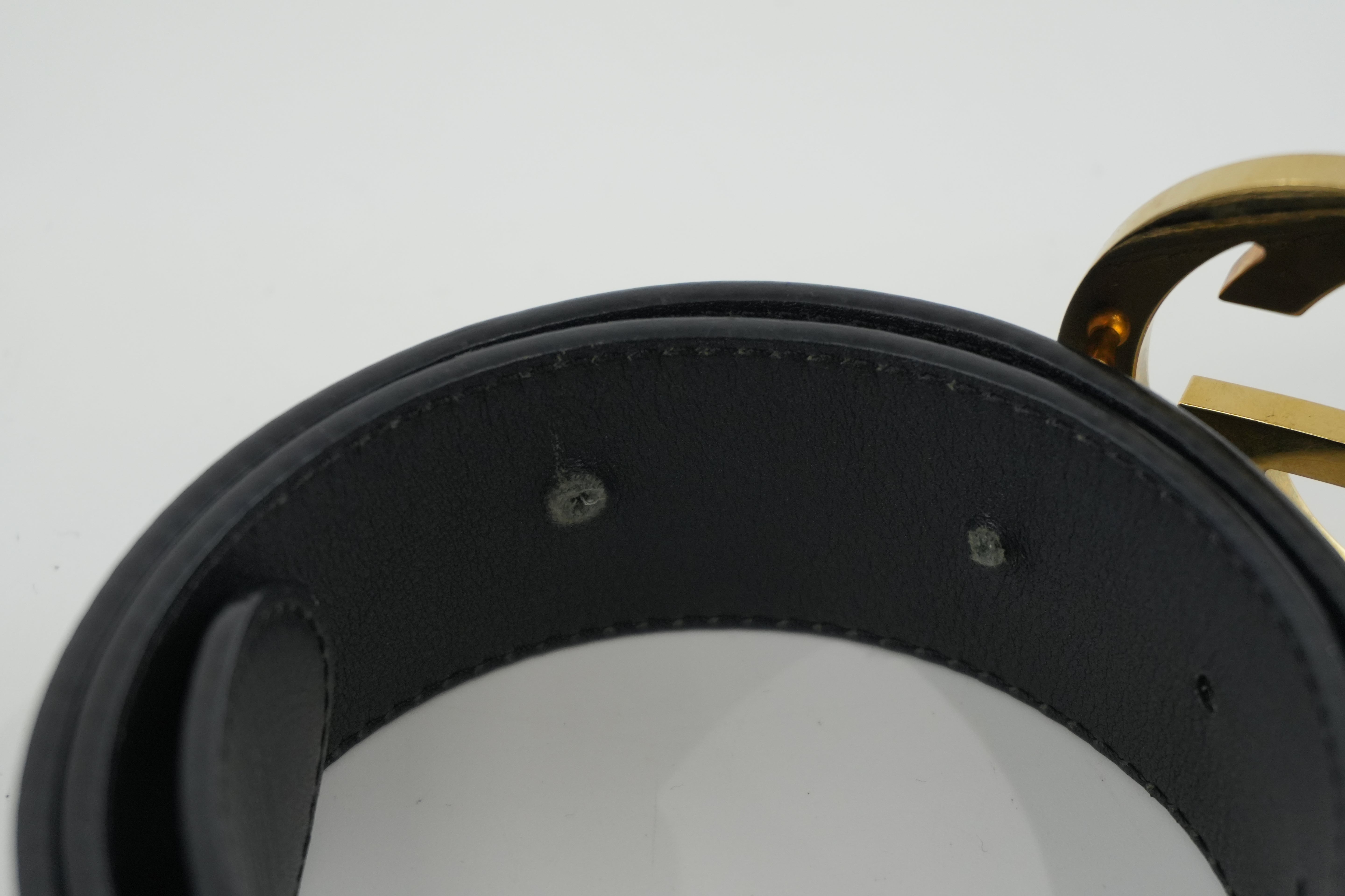 Gucci Belt Interlocking Leather Black Used