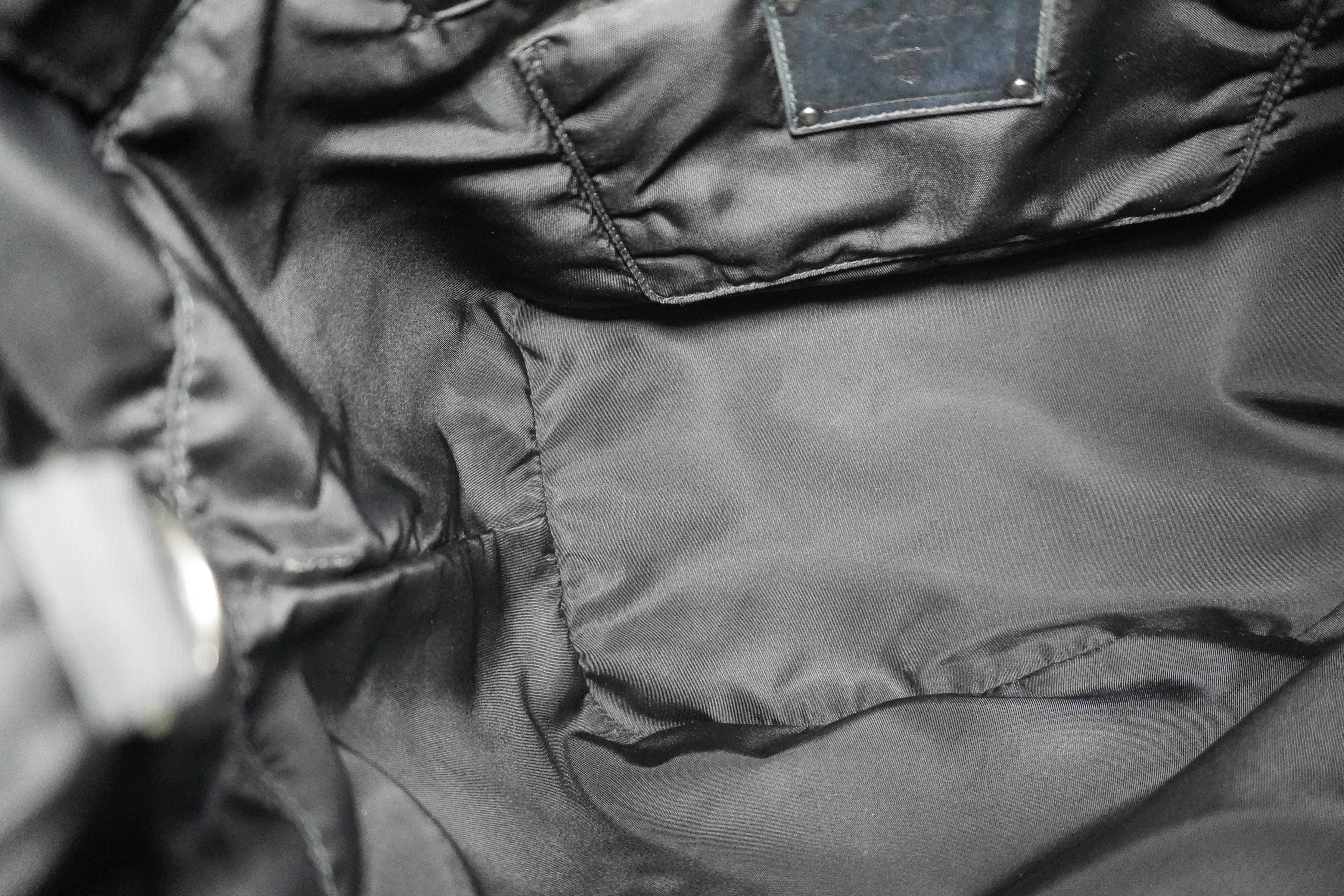 Pre-owned Prada Nylon Padded Animal Print Handbag Brown and Black