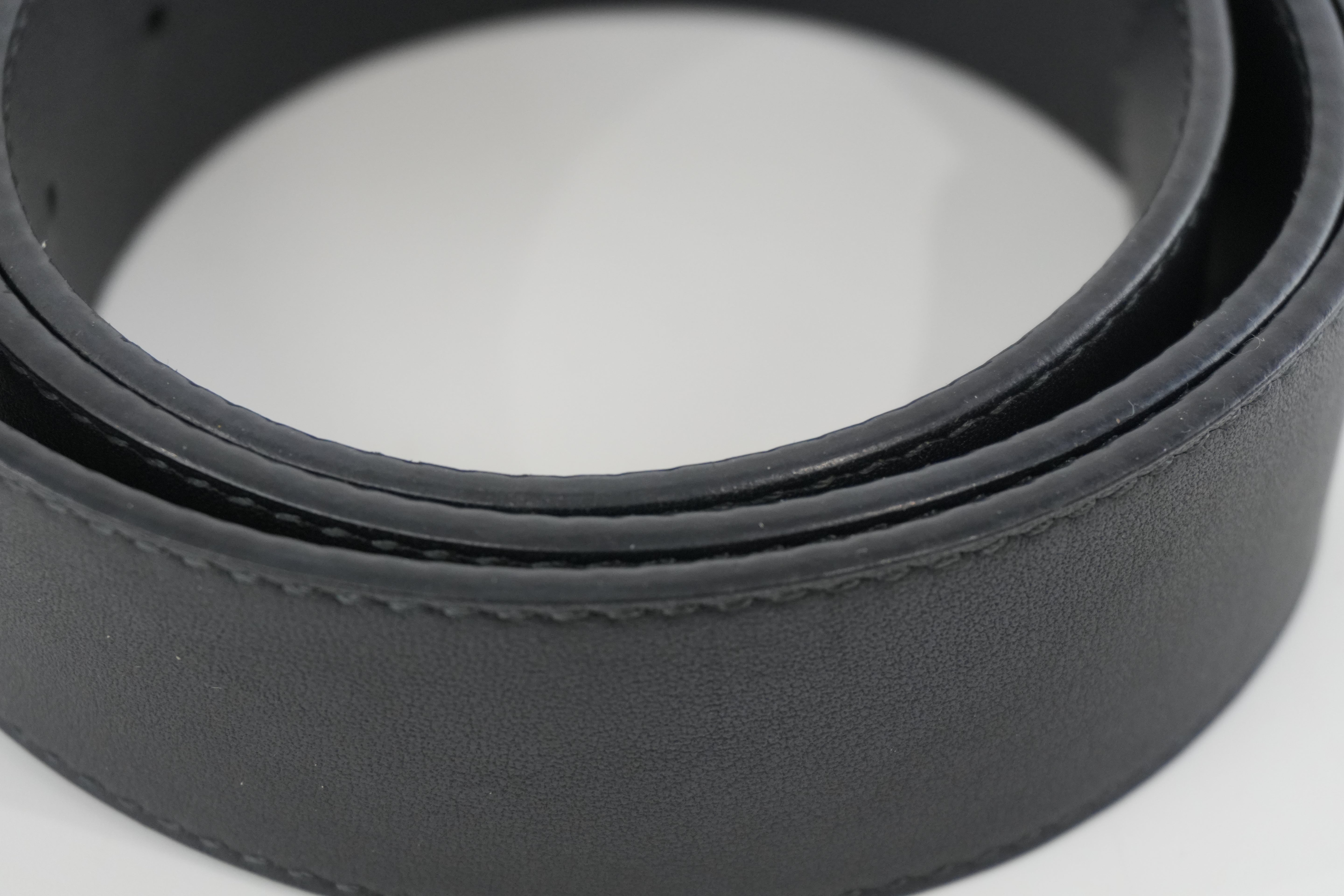 Gucci Belt Interlocking Leather Black Used