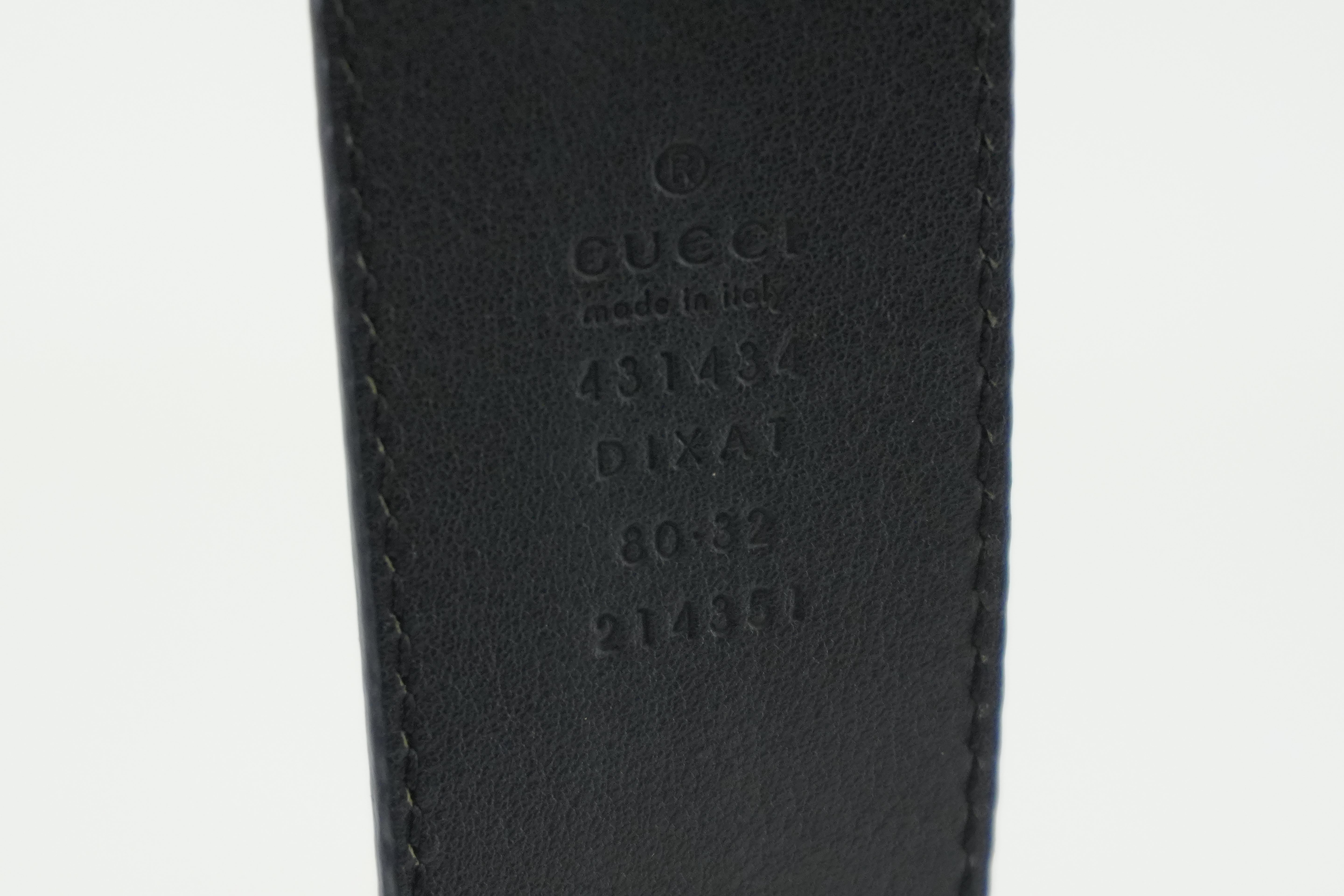 Gucci Belt Interlocking Leather Black Used