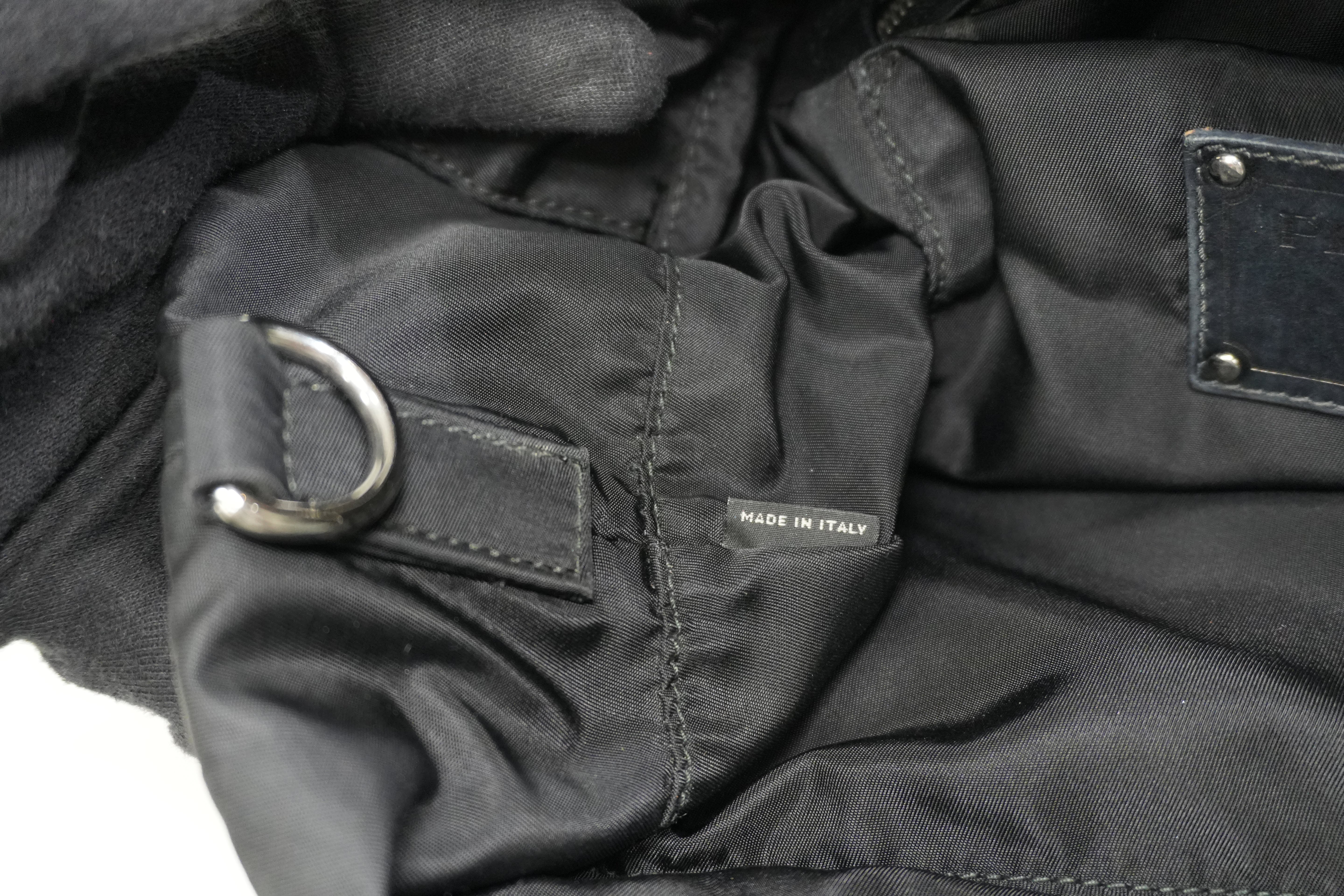 Pre-owned Prada Nylon Padded Animal Print Handbag Brown and Black