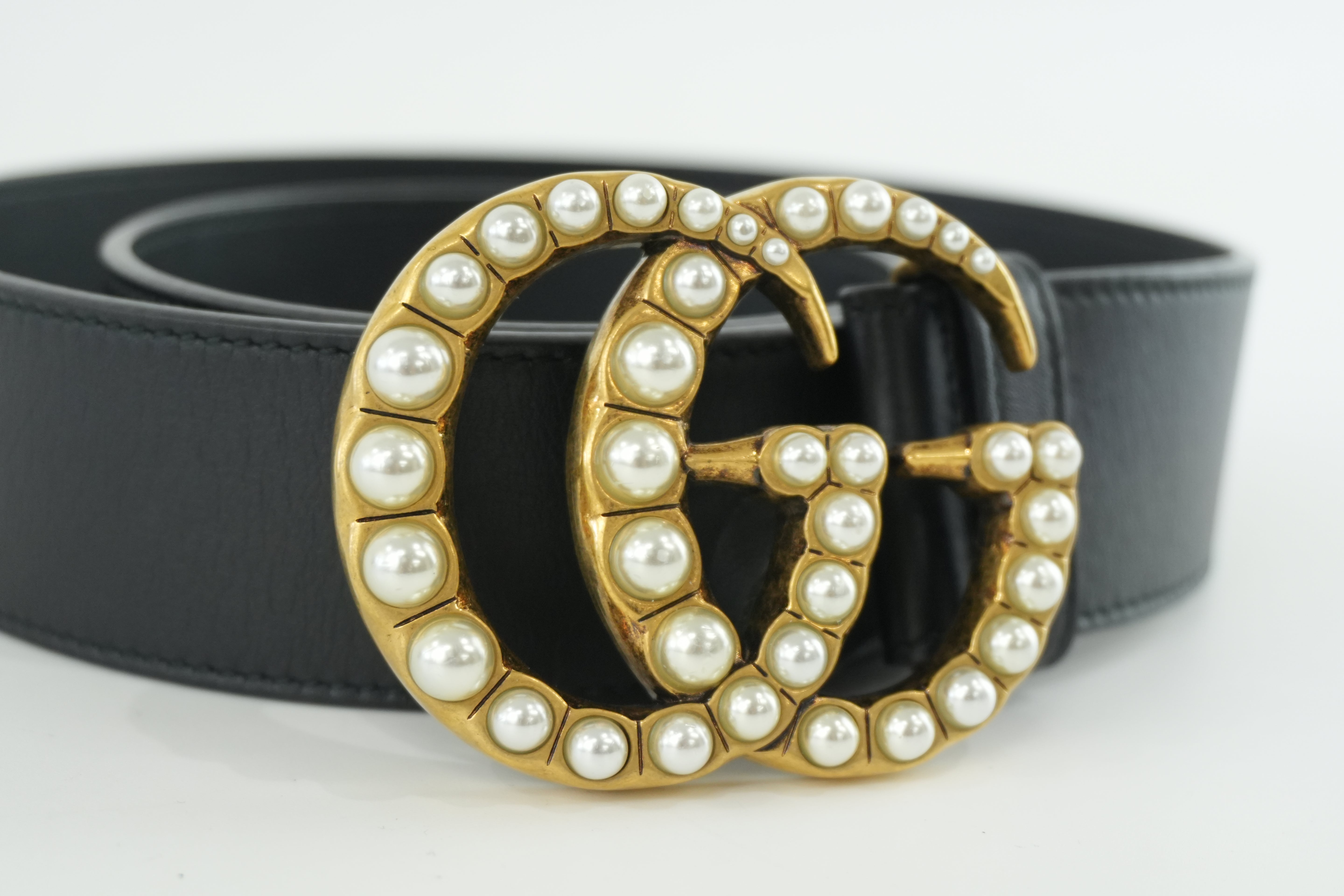 Gucci GG Marmont Belt Leather Black Used