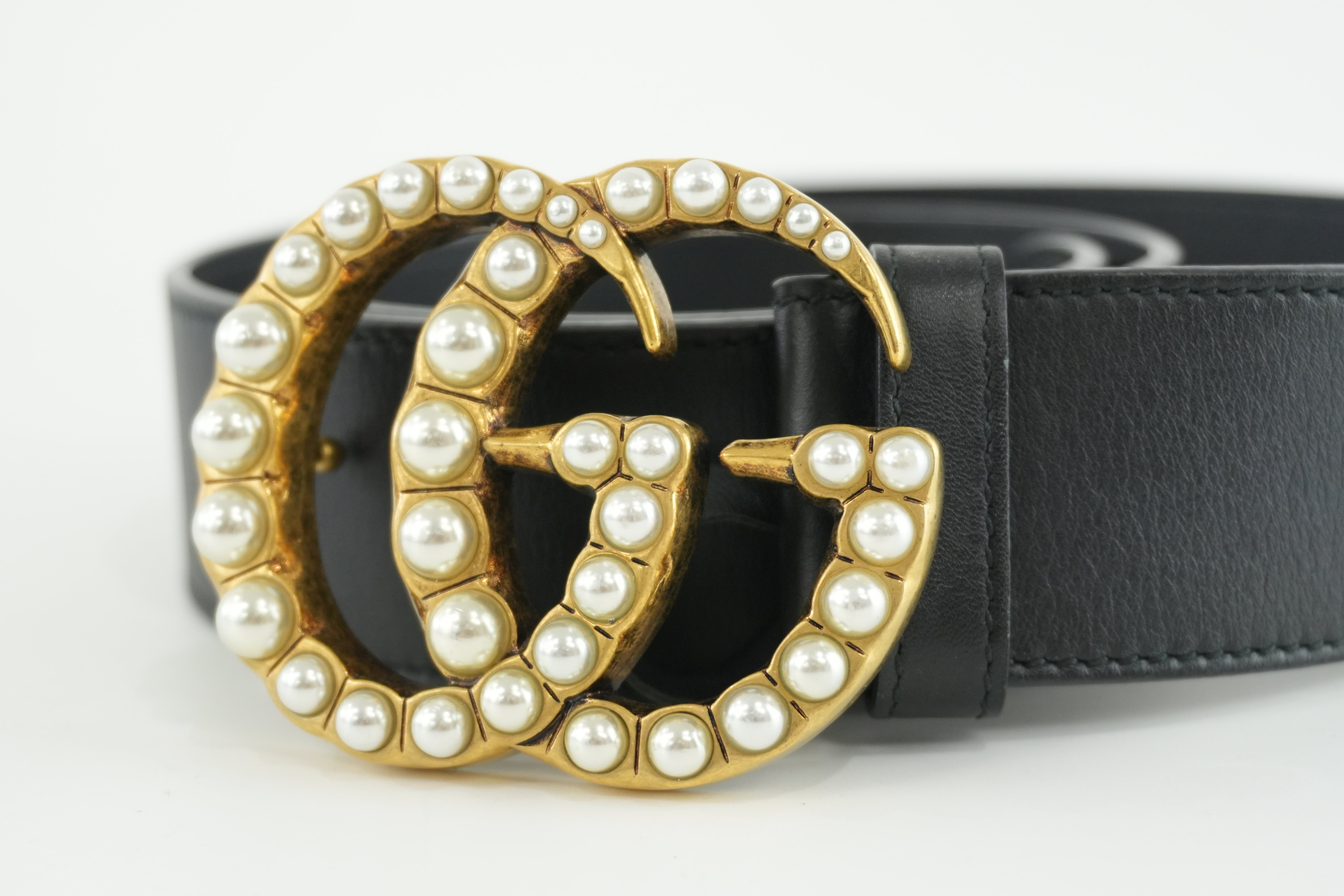 Gucci GG Marmont Belt Leather Black Used