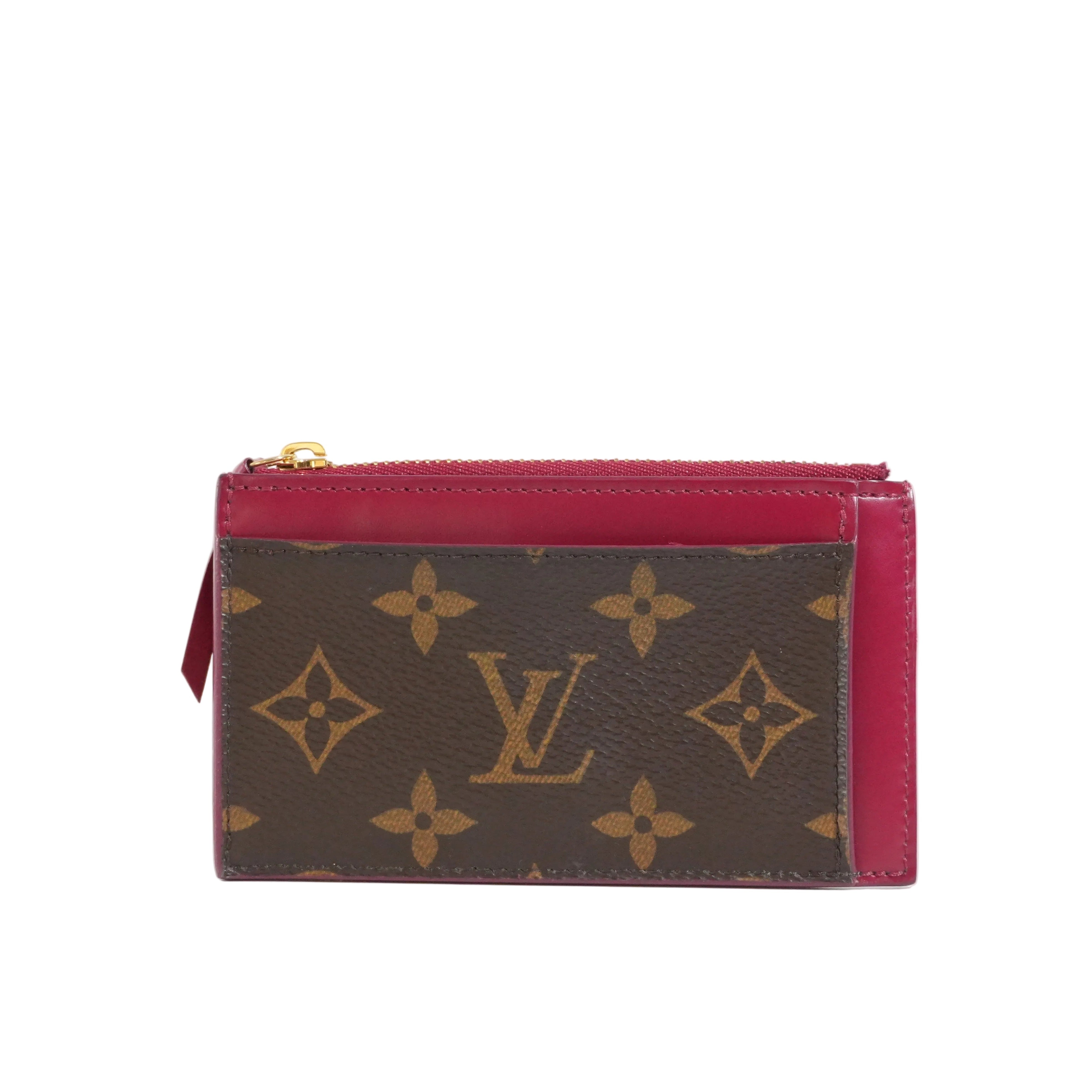 Pre-owned Louis Vuitton Monogram Zippy Card Case Pink