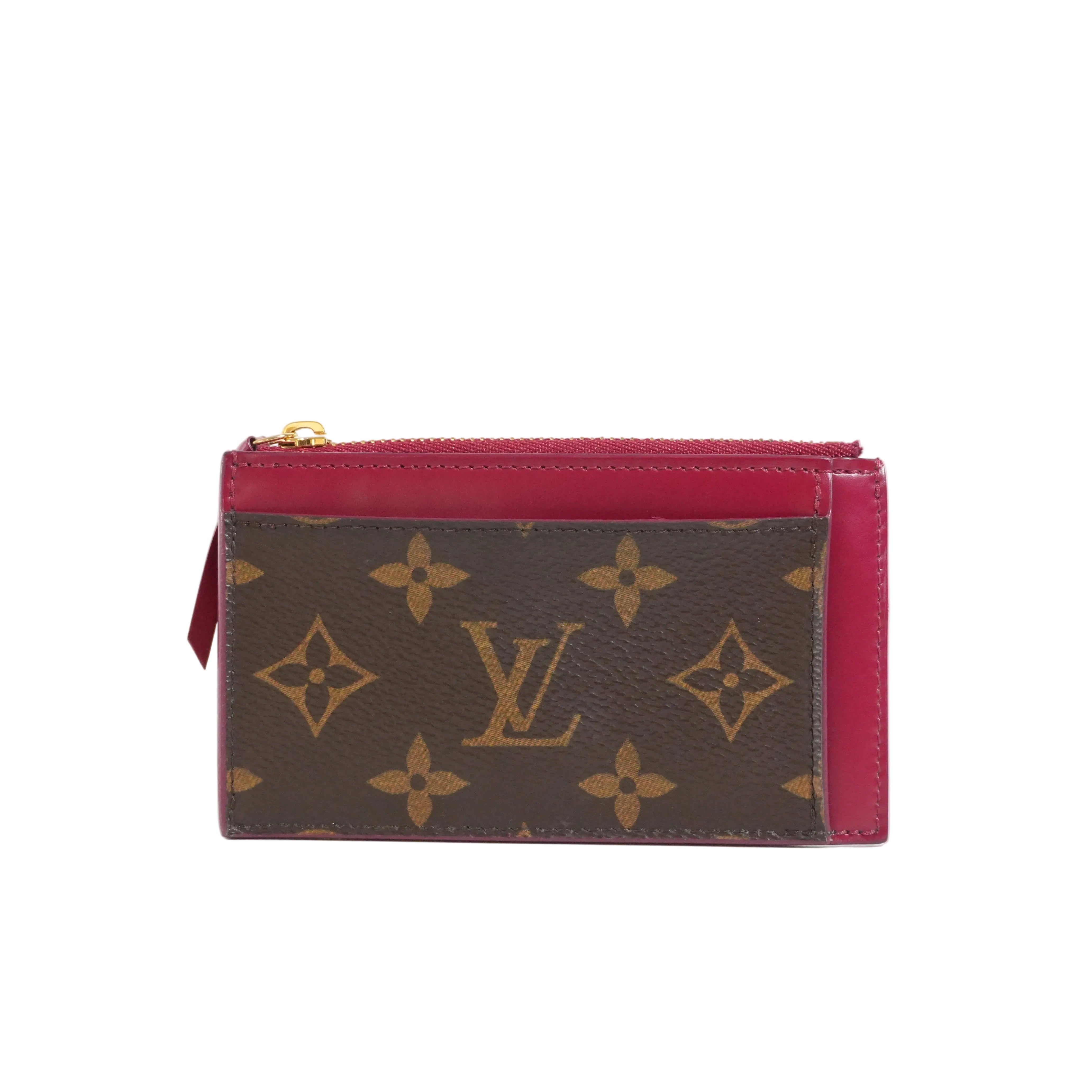 Pre-owned Louis Vuitton Monogram Zippy Card Case Pink