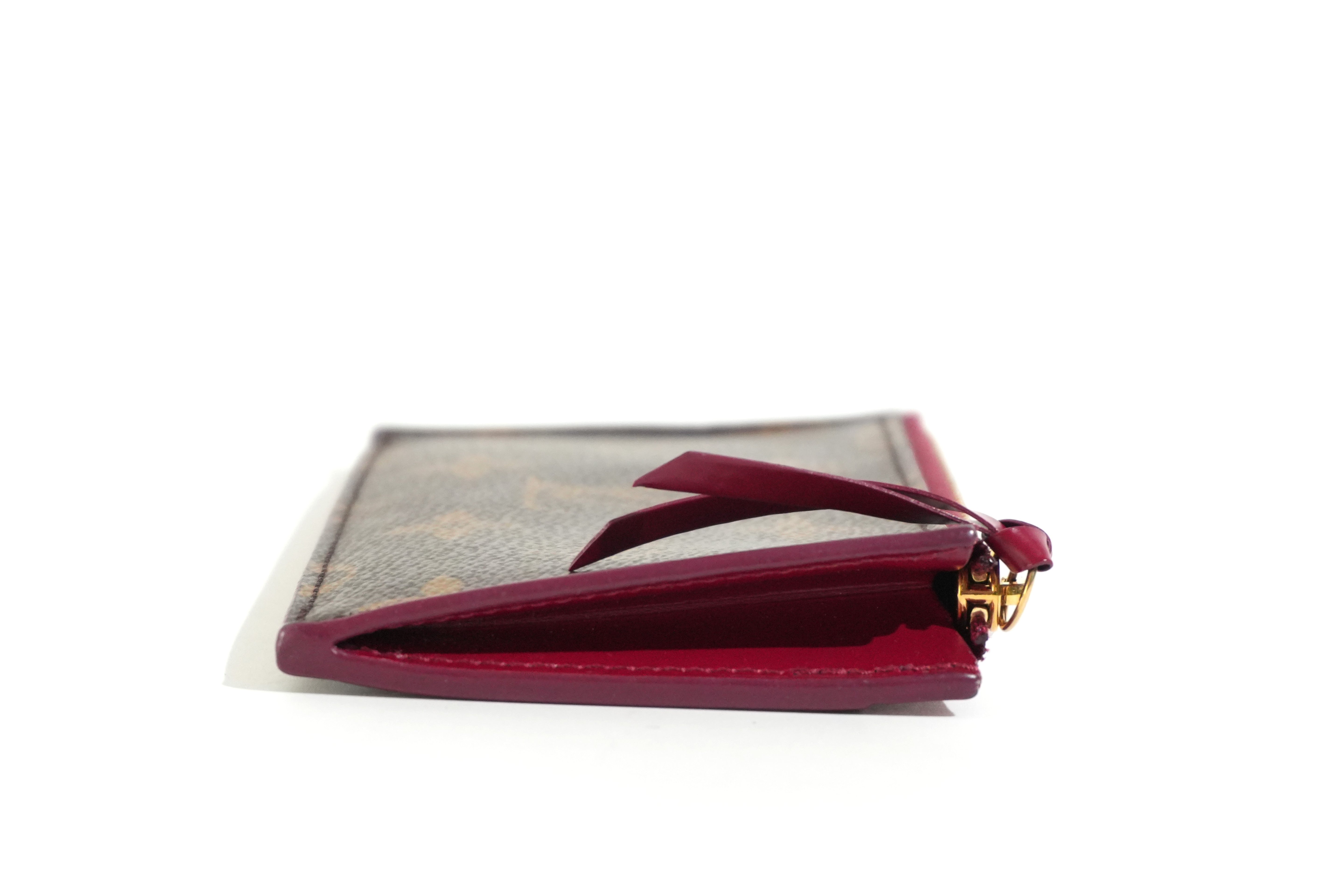 Pre-owned Louis Vuitton Monogram Zippy Card Case Pink