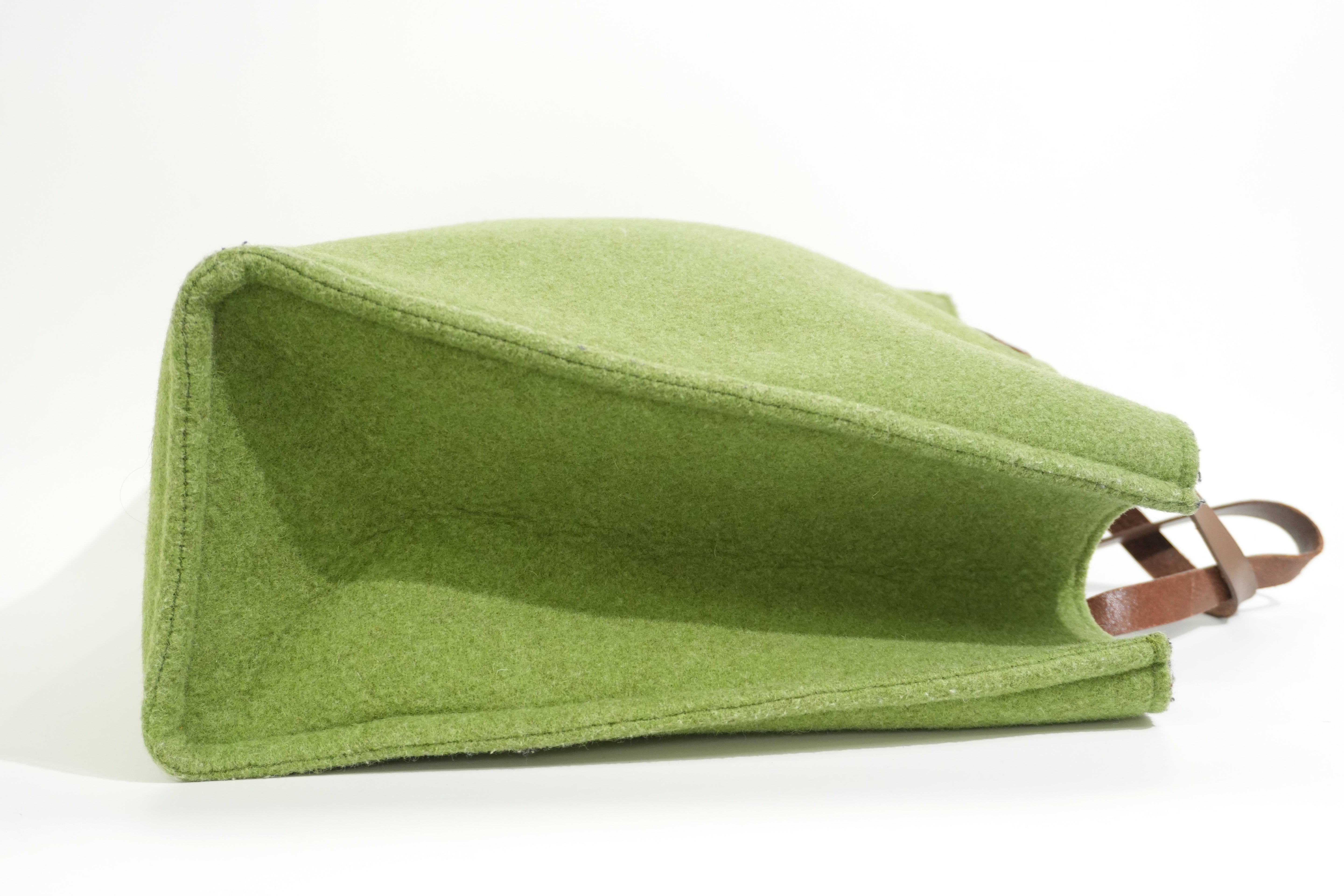 Pre-owned Fendi Wool Felt Shopping Tote Bag Green