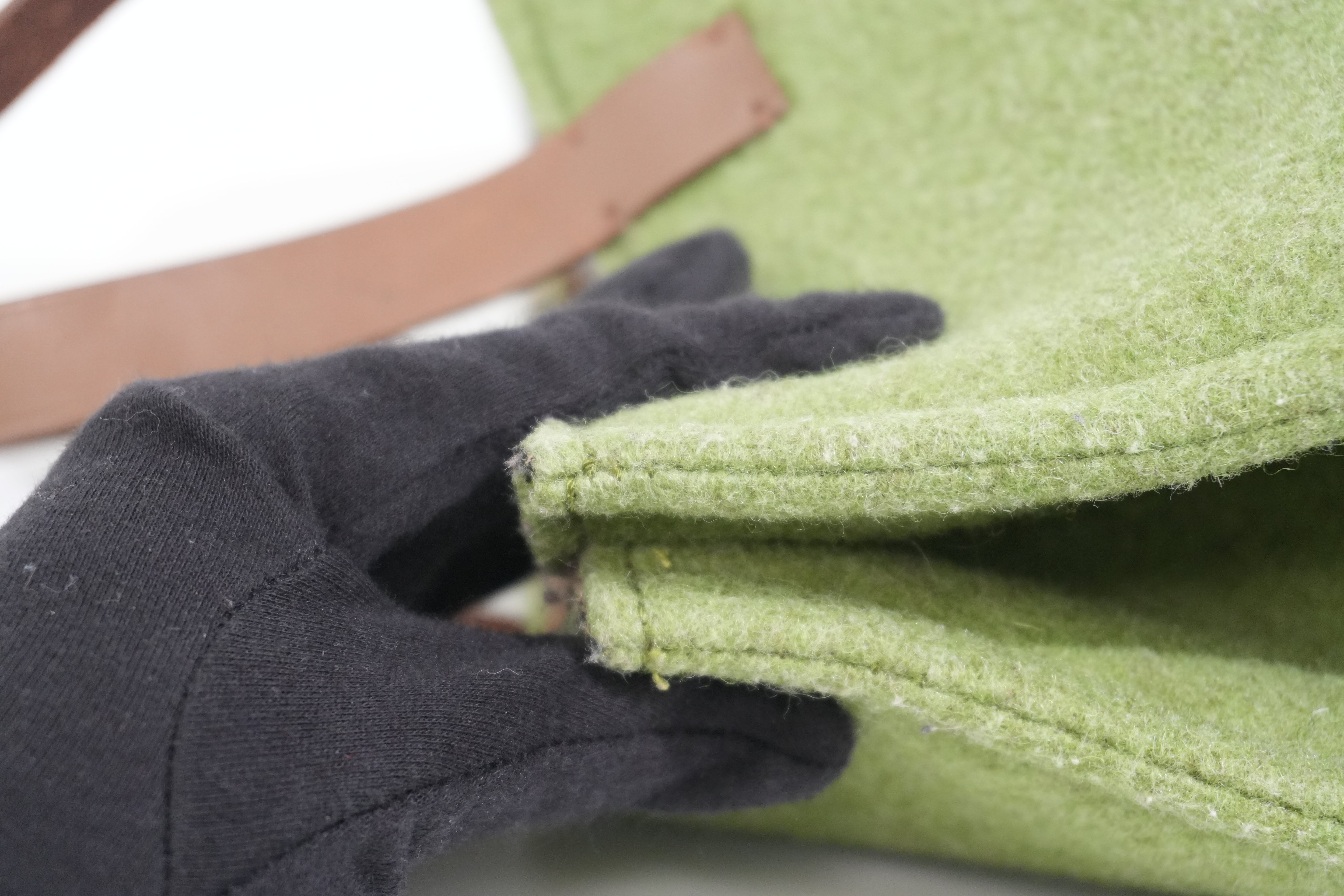 Pre-owned Fendi Wool Felt Shopping Tote Bag Green