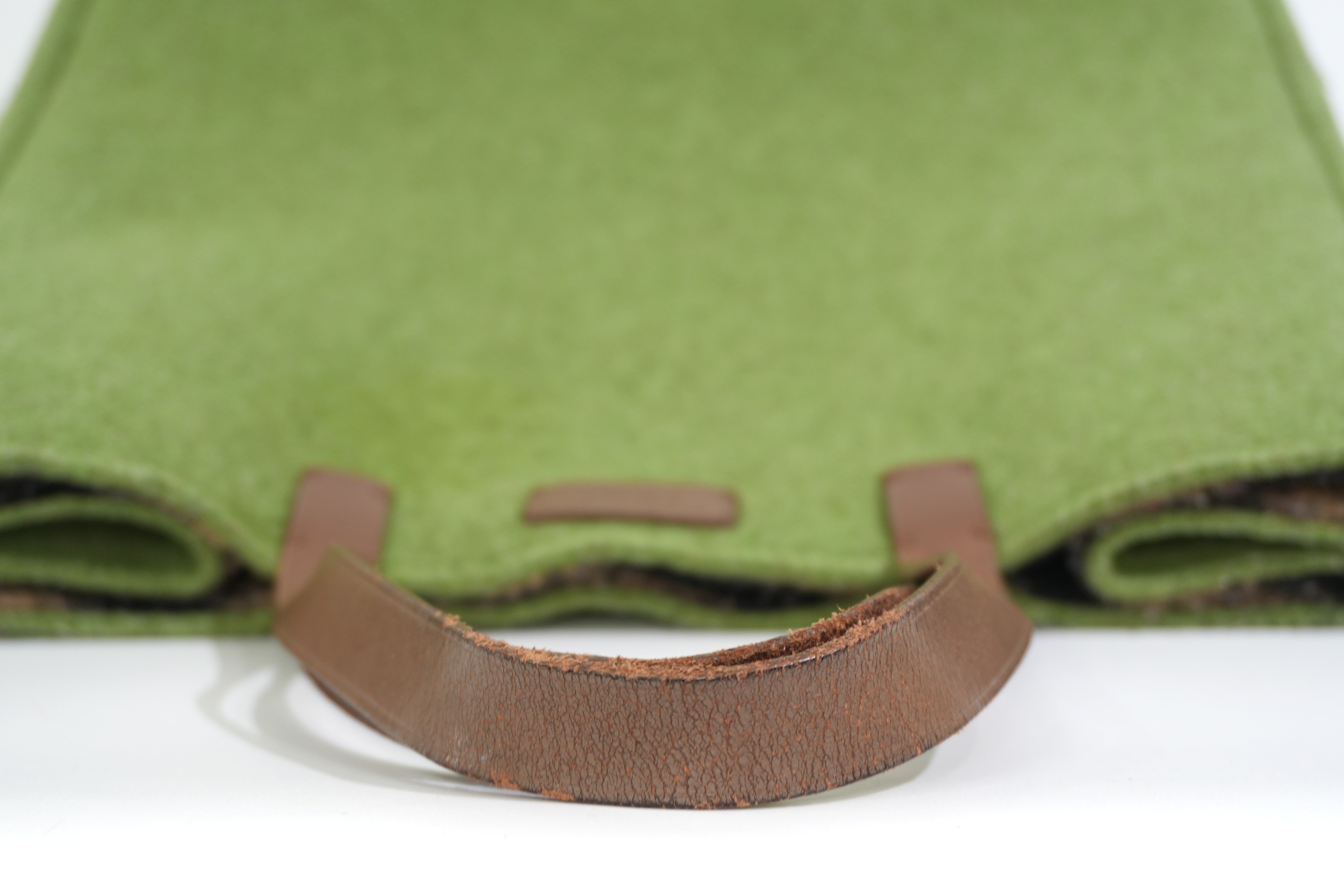 Pre-owned Fendi Wool Felt Shopping Tote Bag Green