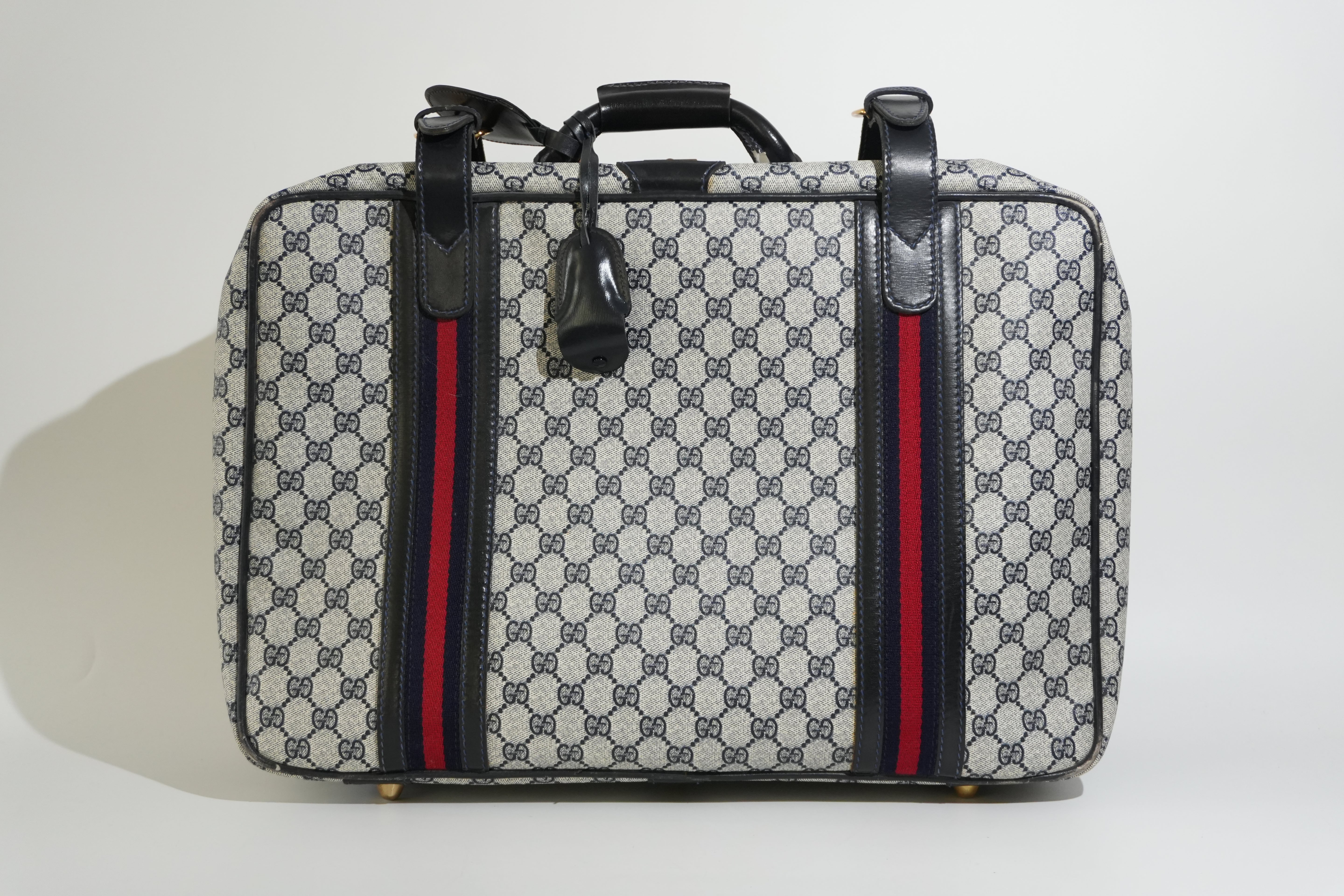 Pre-owned Gucci Ophidia Carry On Luggage Navy Blue