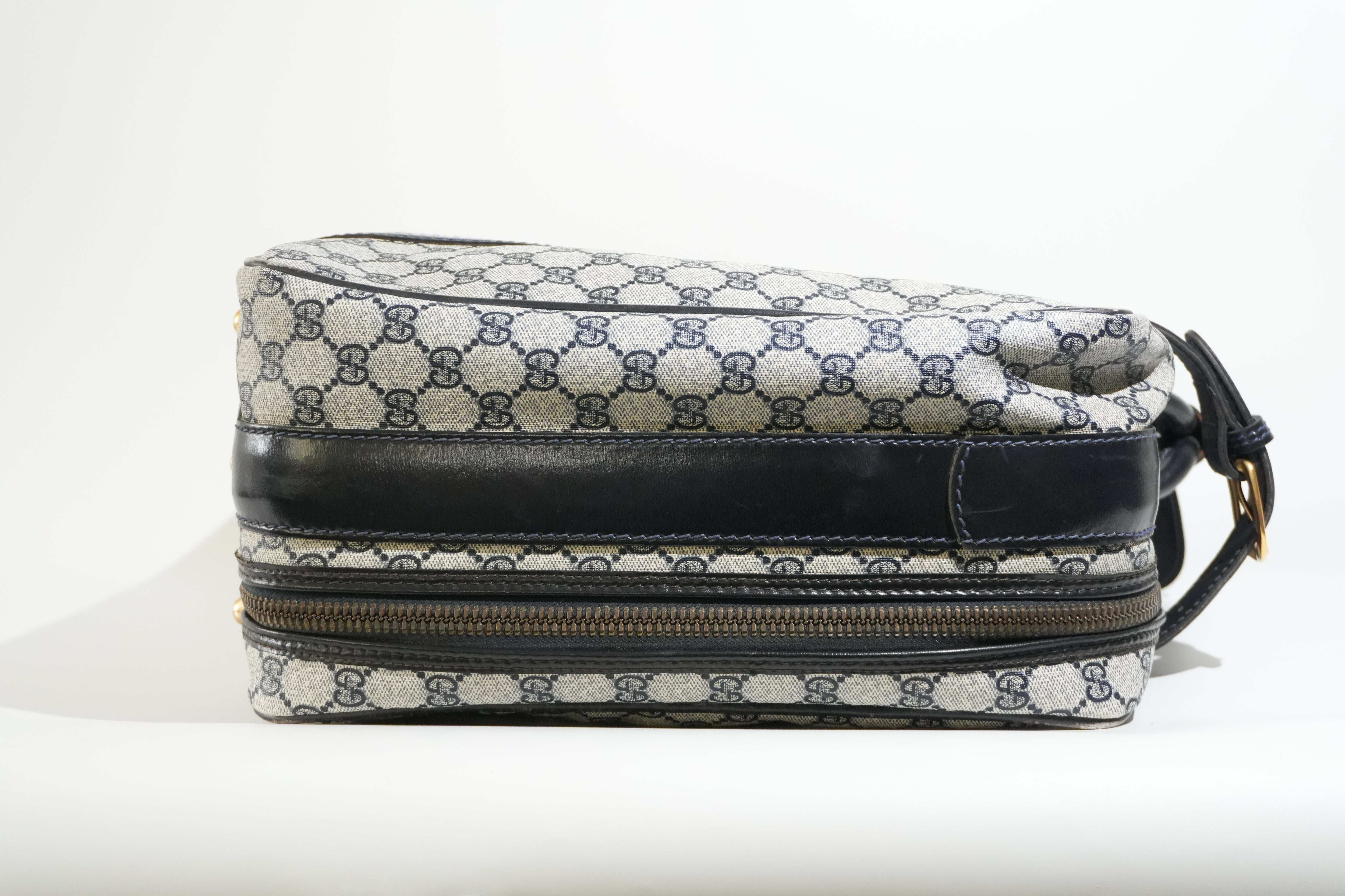 Pre-owned Gucci Ophidia Carry On Luggage Navy Blue