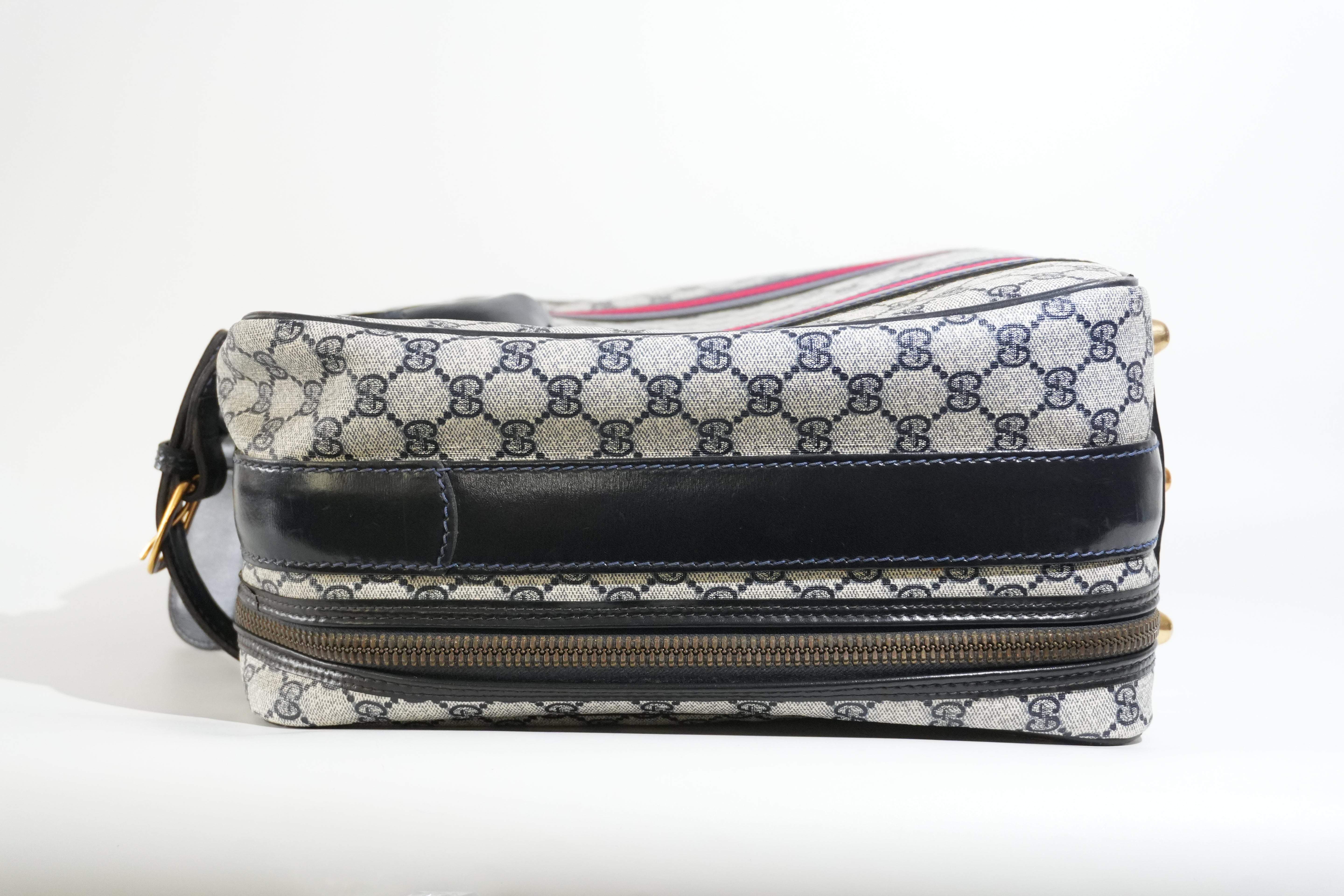 Pre-owned Gucci Ophidia Carry On Luggage Navy Blue