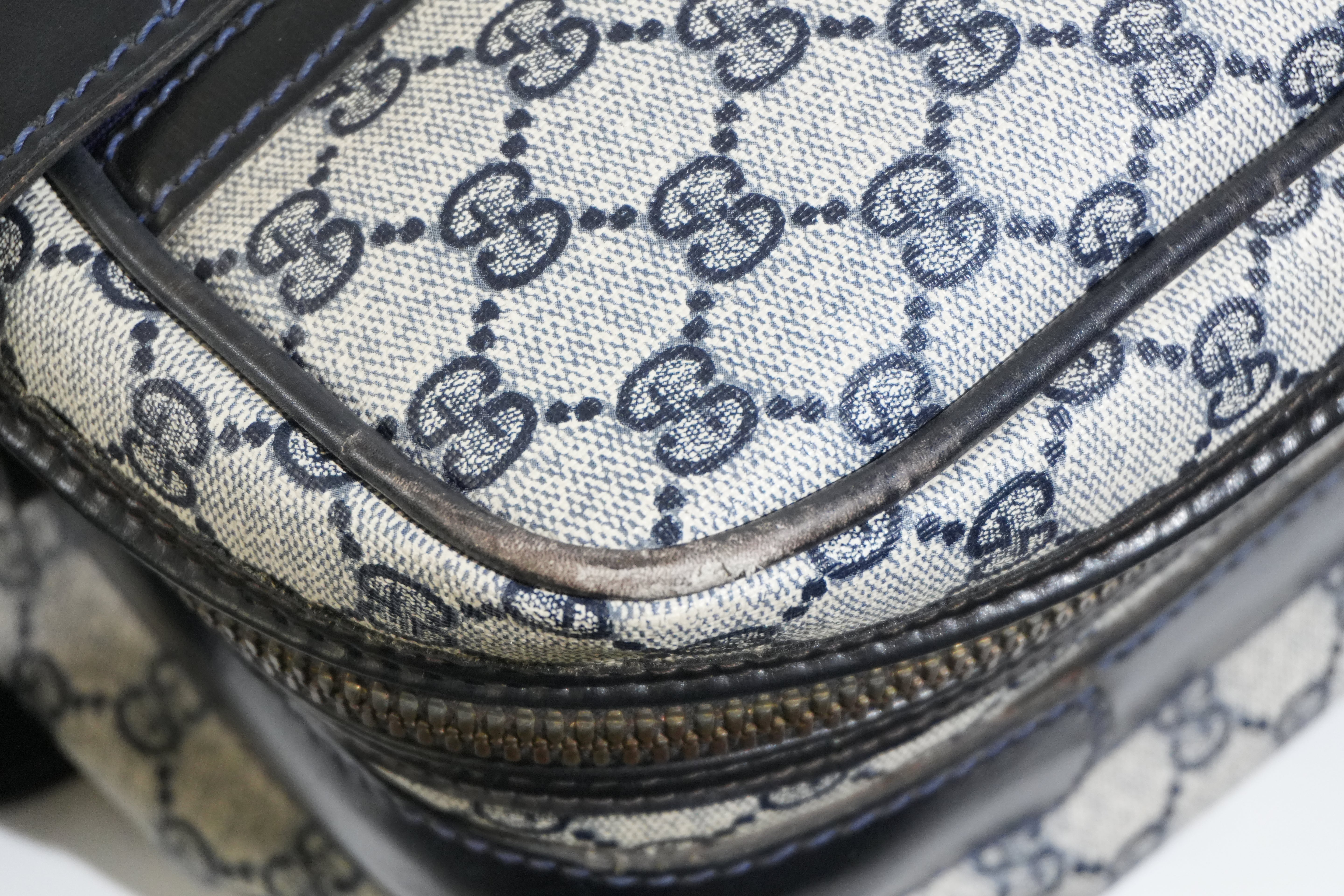 Pre-owned Gucci Ophidia Carry On Luggage Navy Blue