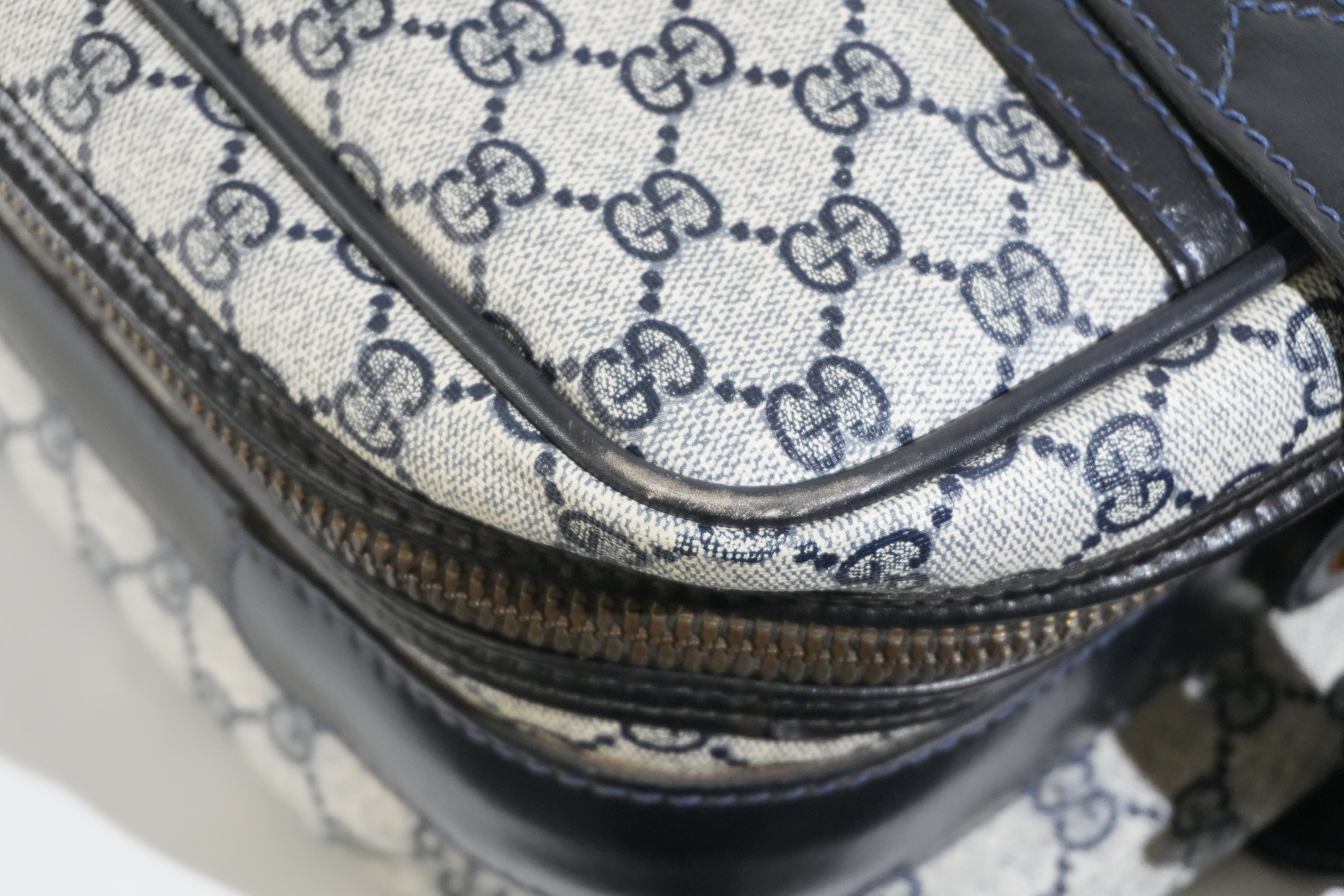 Pre-owned Gucci Ophidia Carry On Luggage Navy Blue