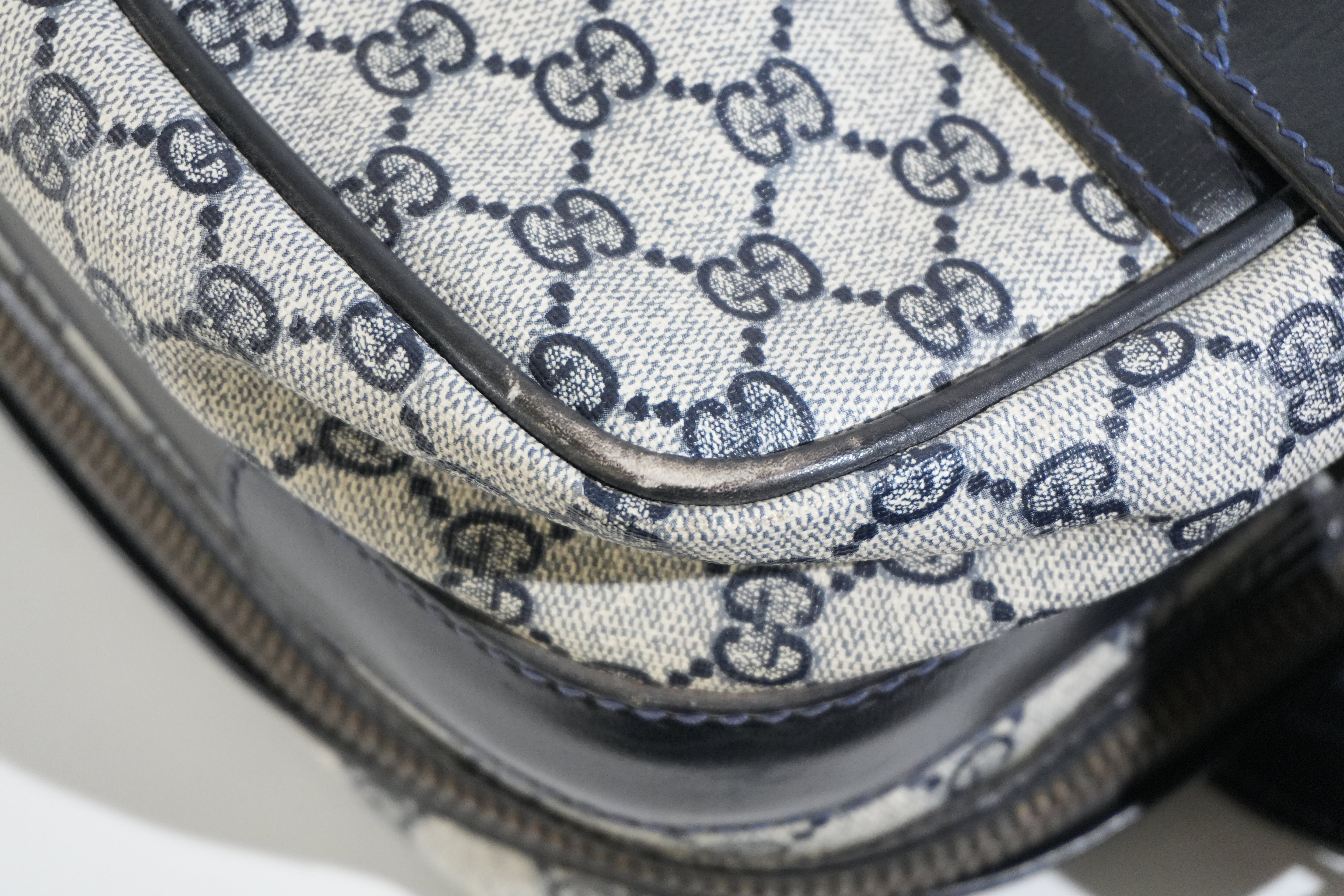 Pre-owned Gucci Ophidia Carry On Luggage Navy Blue