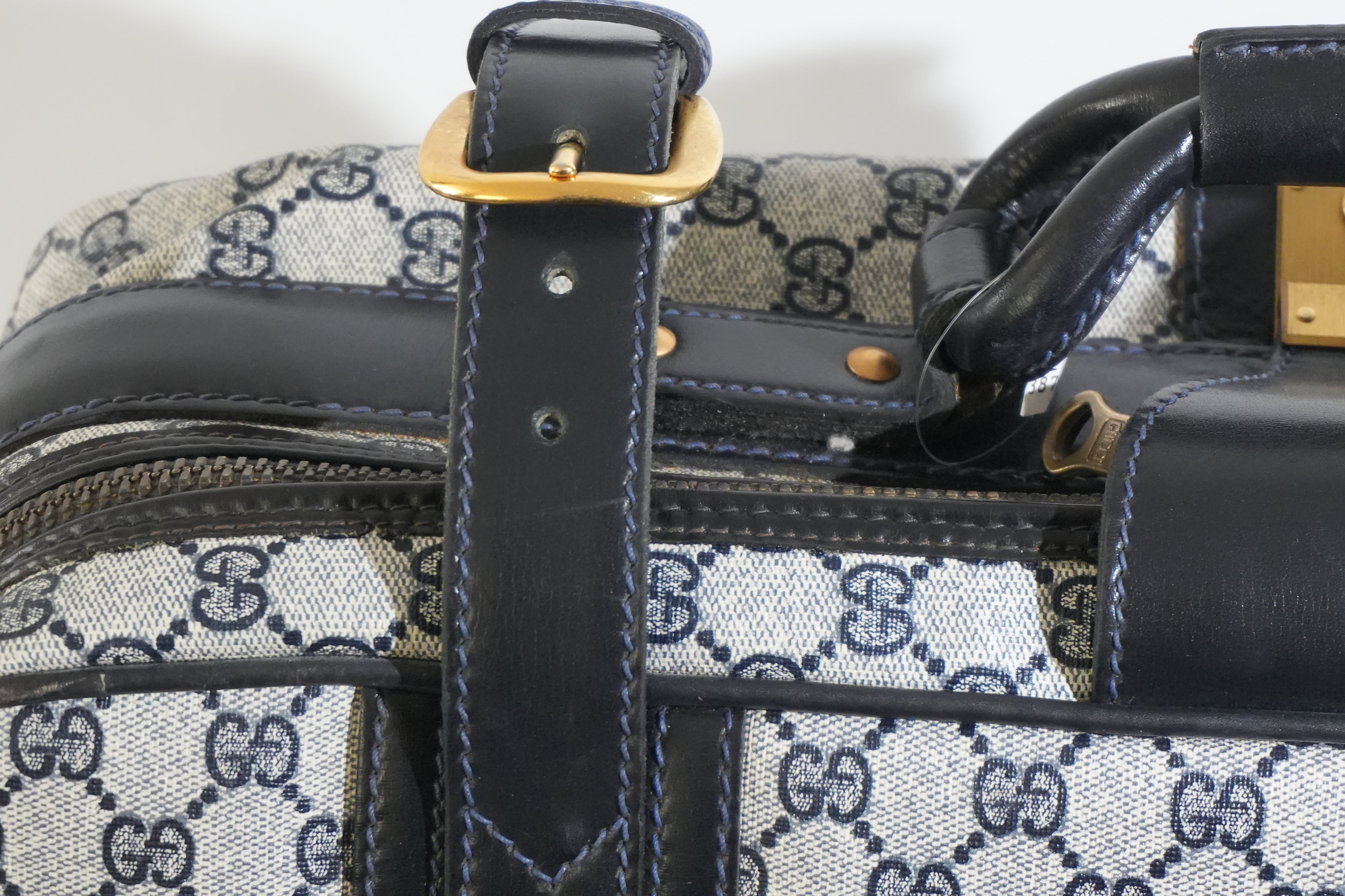 Pre-owned Gucci Ophidia Carry On Luggage Navy Blue