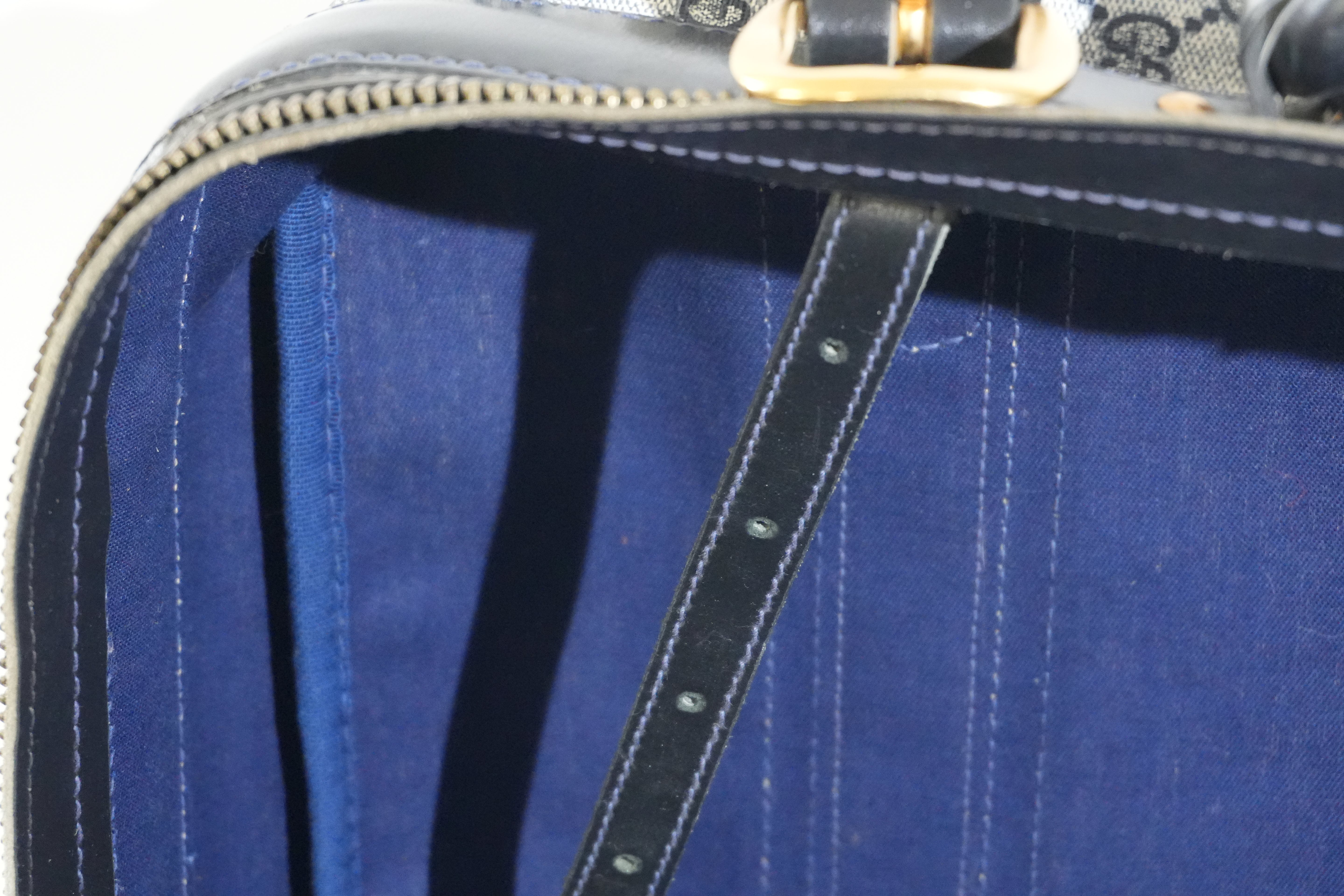 Pre-owned Gucci Ophidia Carry On Luggage Navy Blue