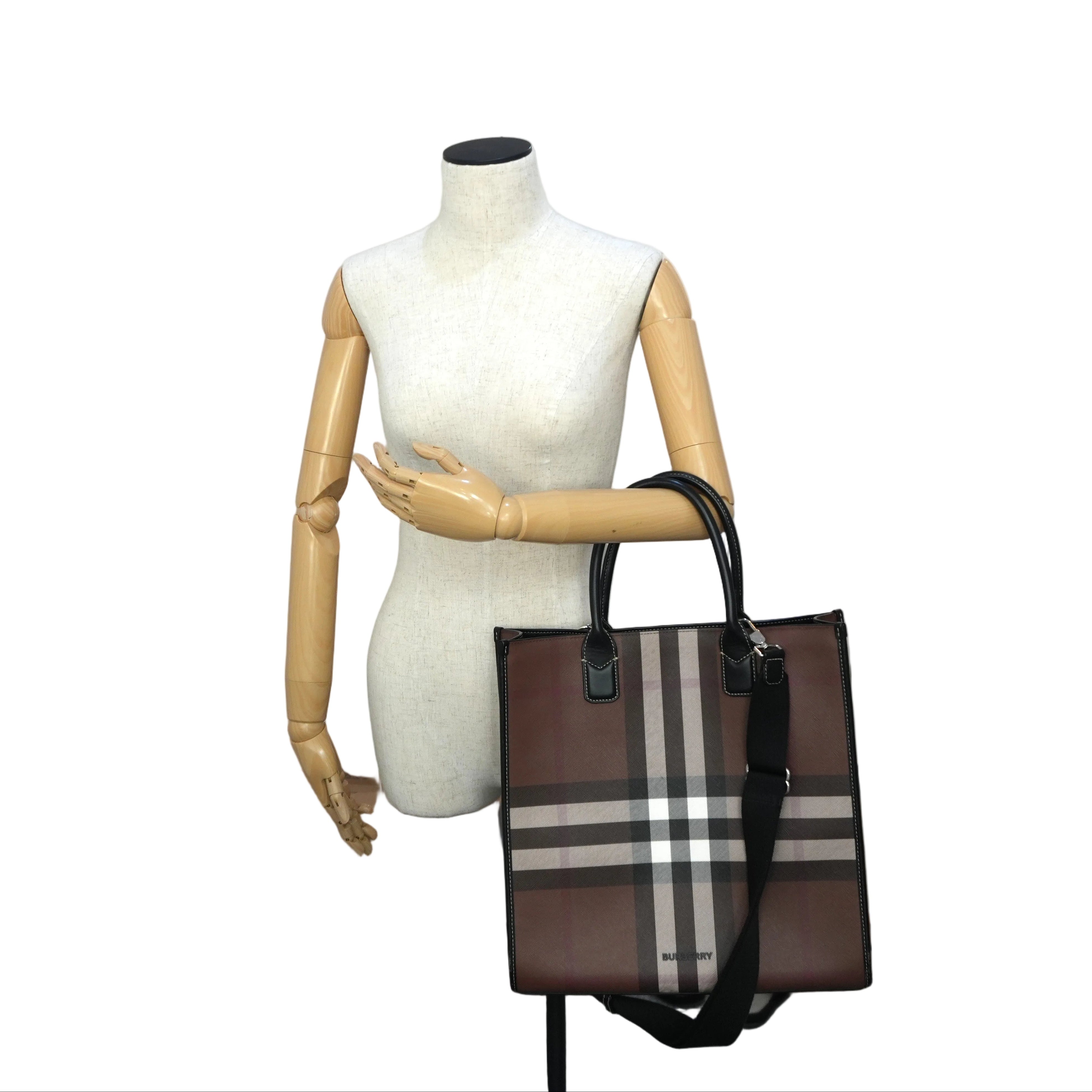 Pre-owned Burberry Two Way Denny Tote Bag Brown