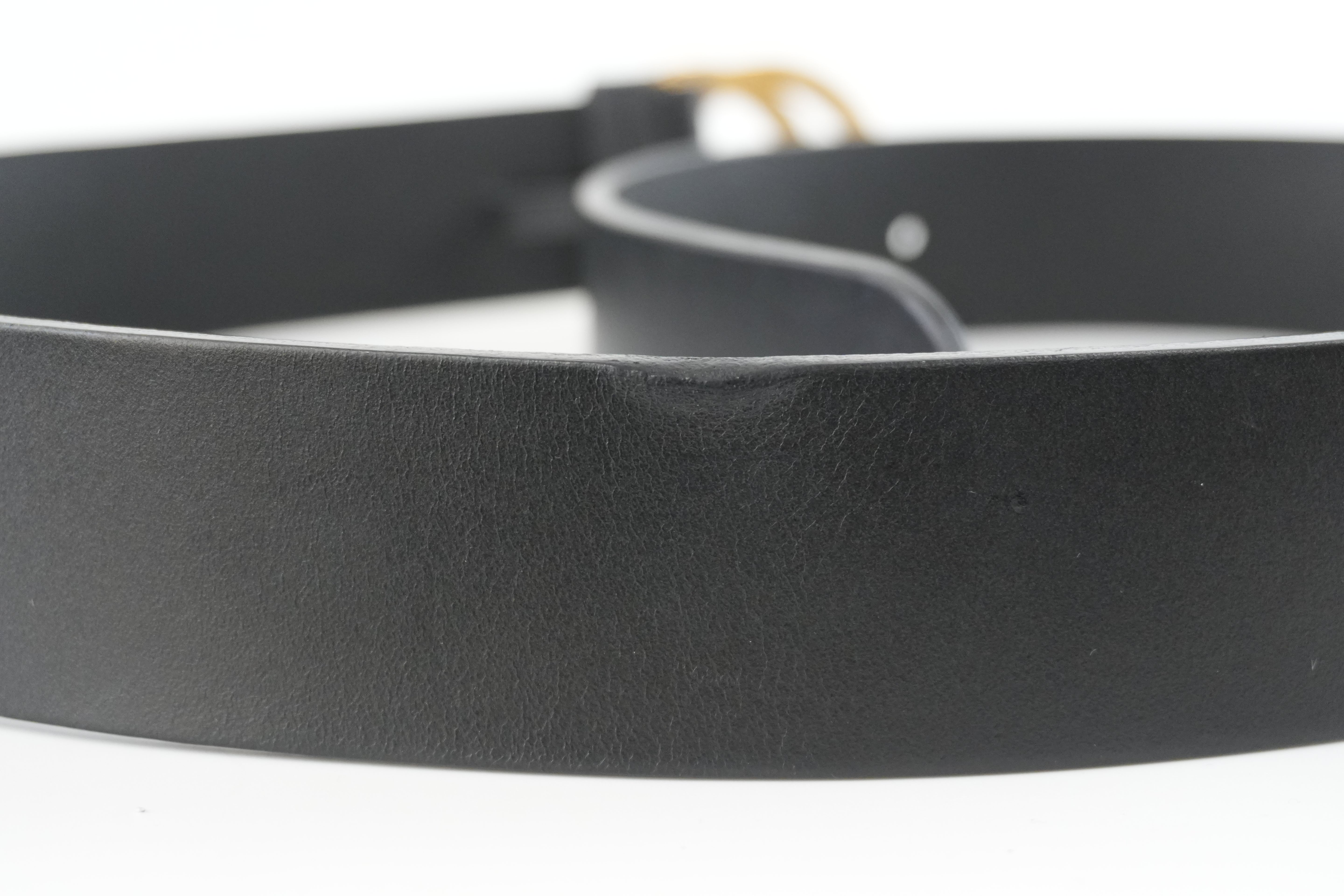 Gucci Interlocking Belt Leather Black Used