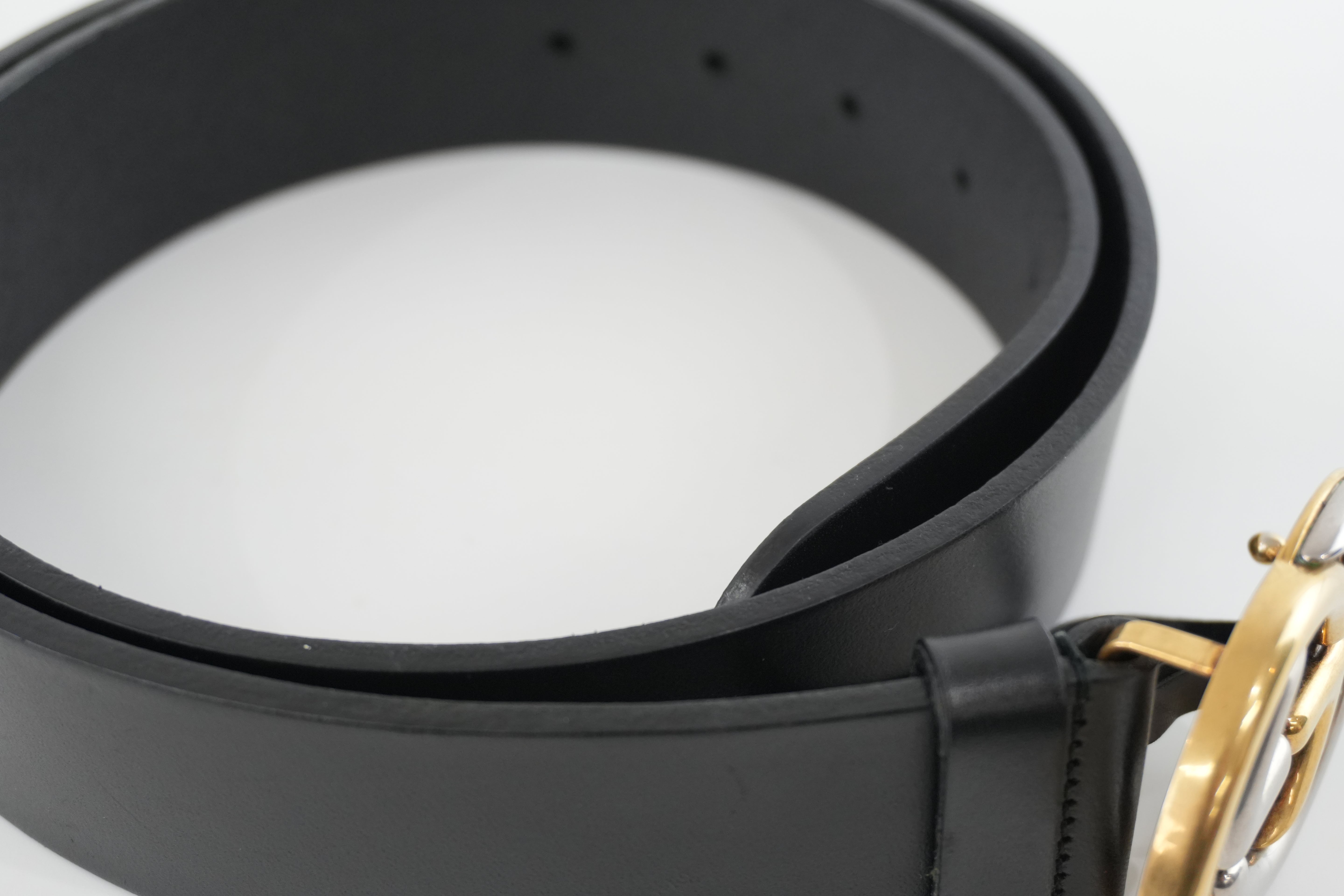 Gucci Interlocking Belt Leather Black Used