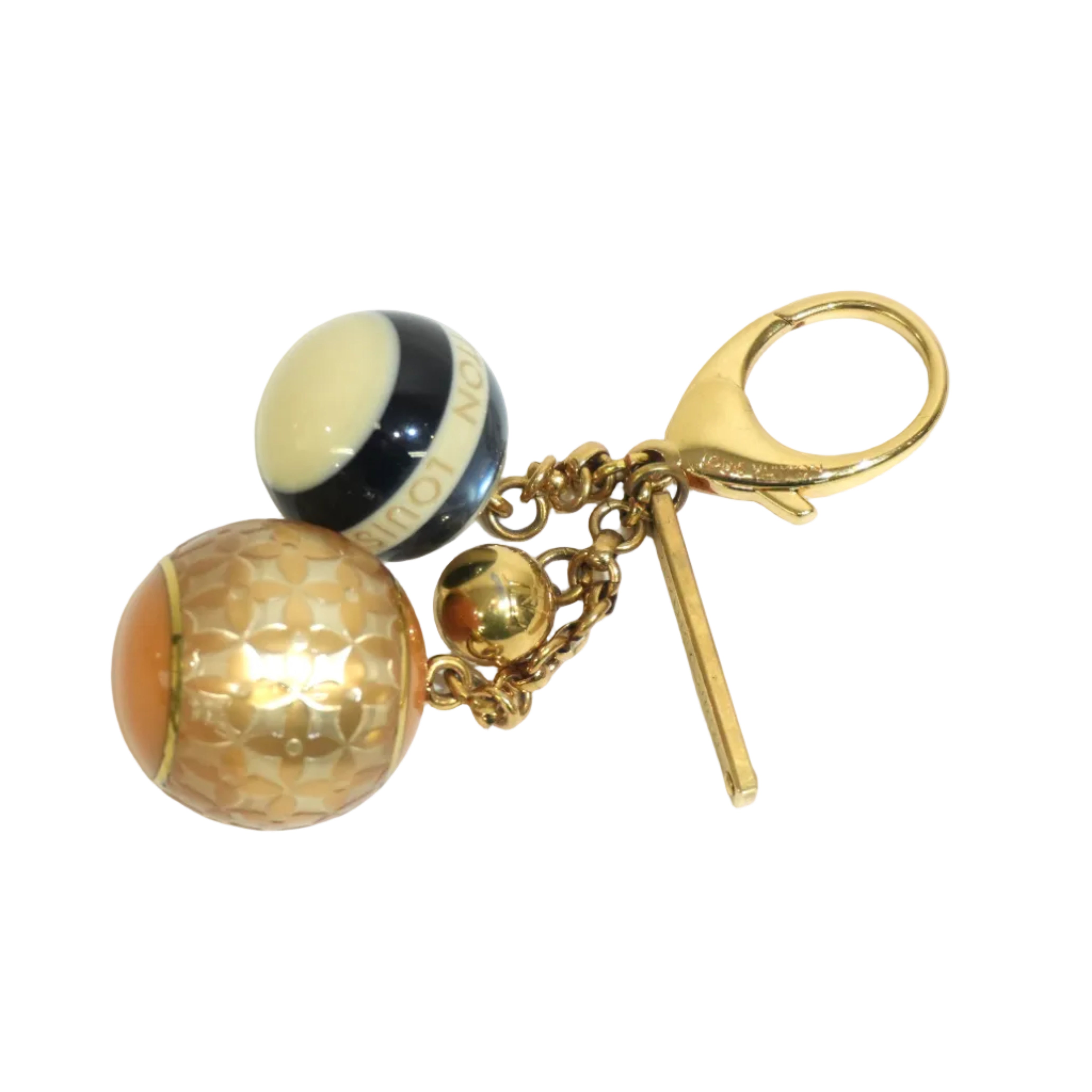 Pre-owned LV Steel Ball Bag Charm Gold tone