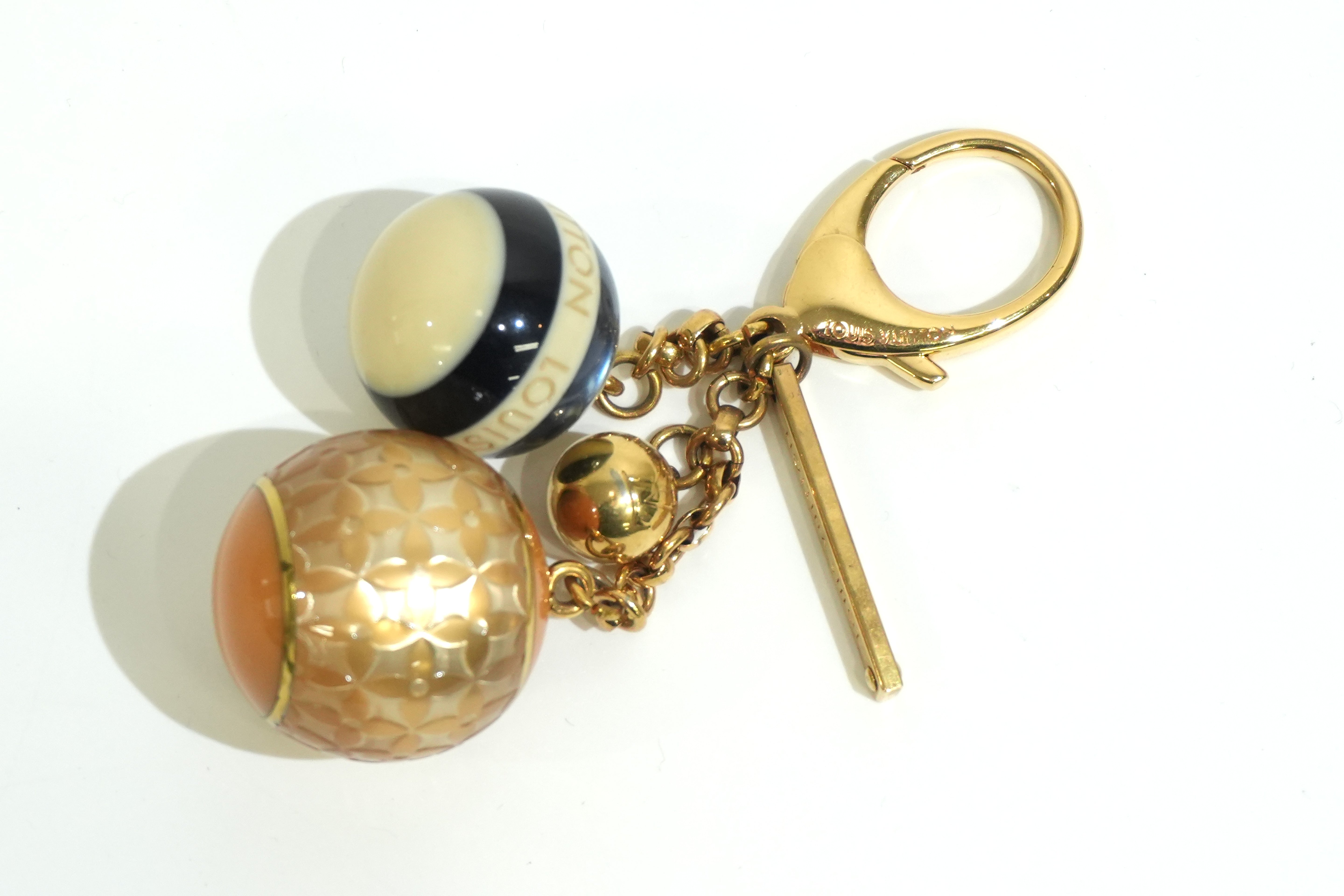 Pre-owned LV Steel Ball Bag Charm Gold tone