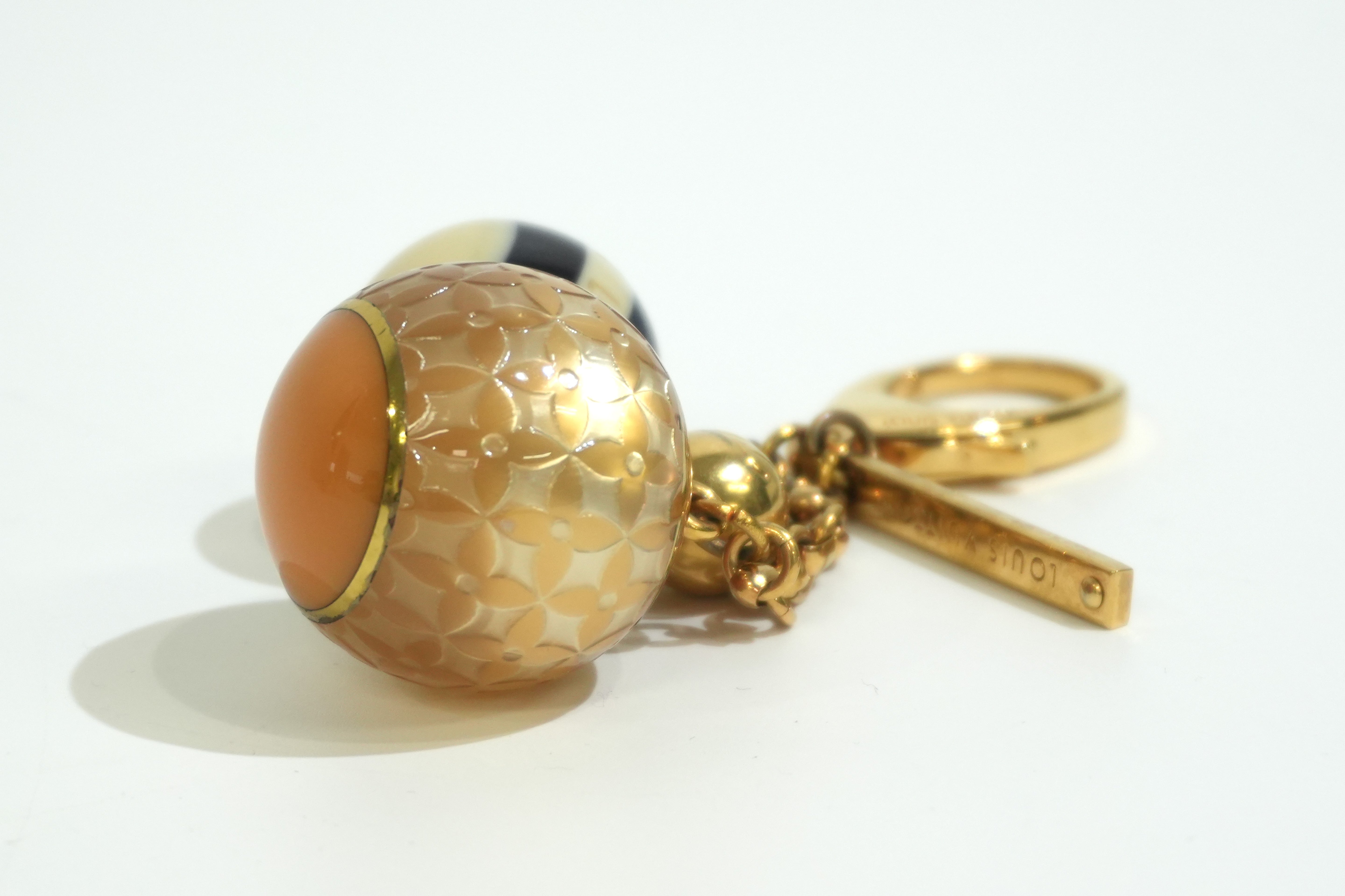Pre-owned LV Steel Ball Bag Charm Gold tone