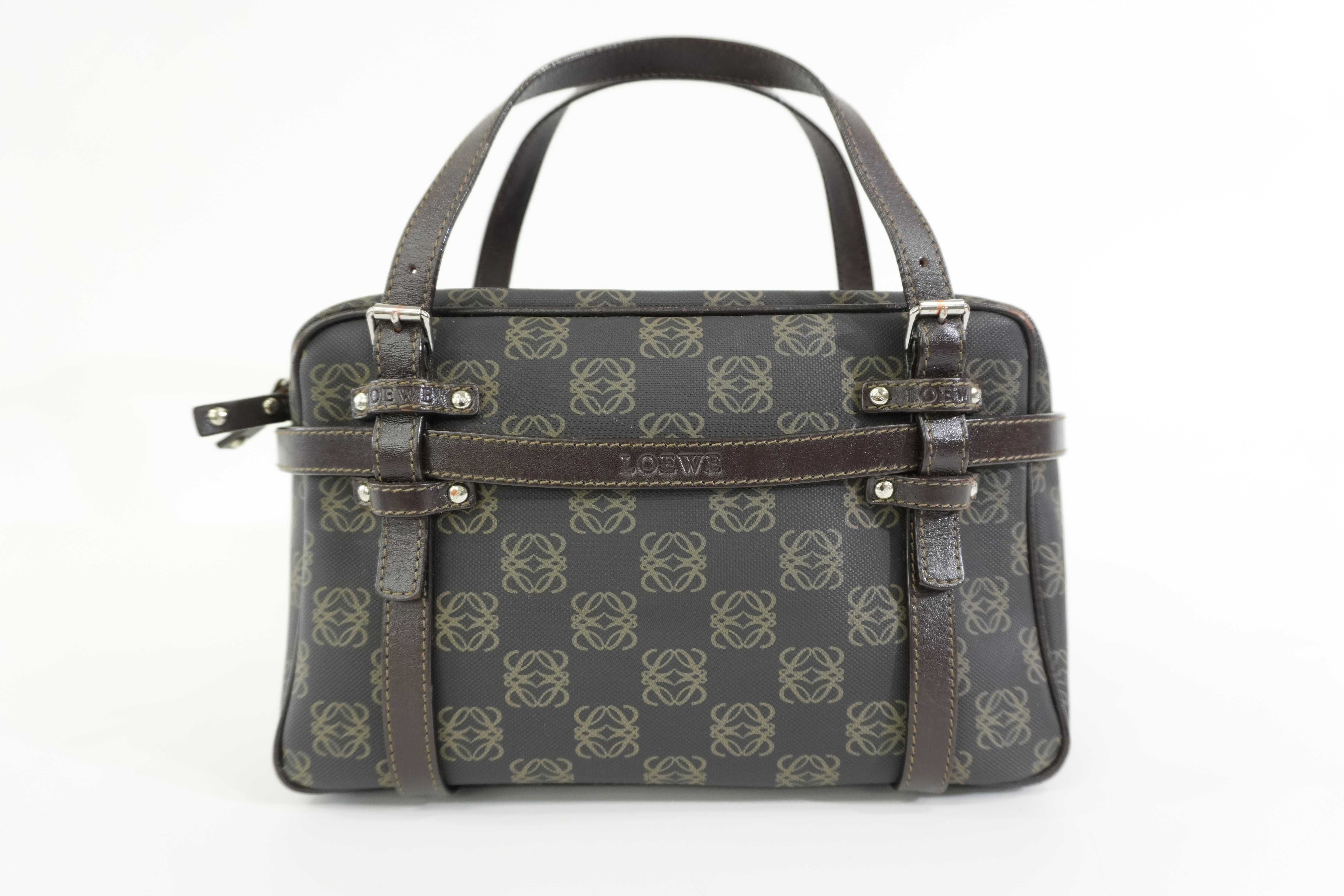 Pre-owned Loewe Analog Handbag with Pouch Black and Brown