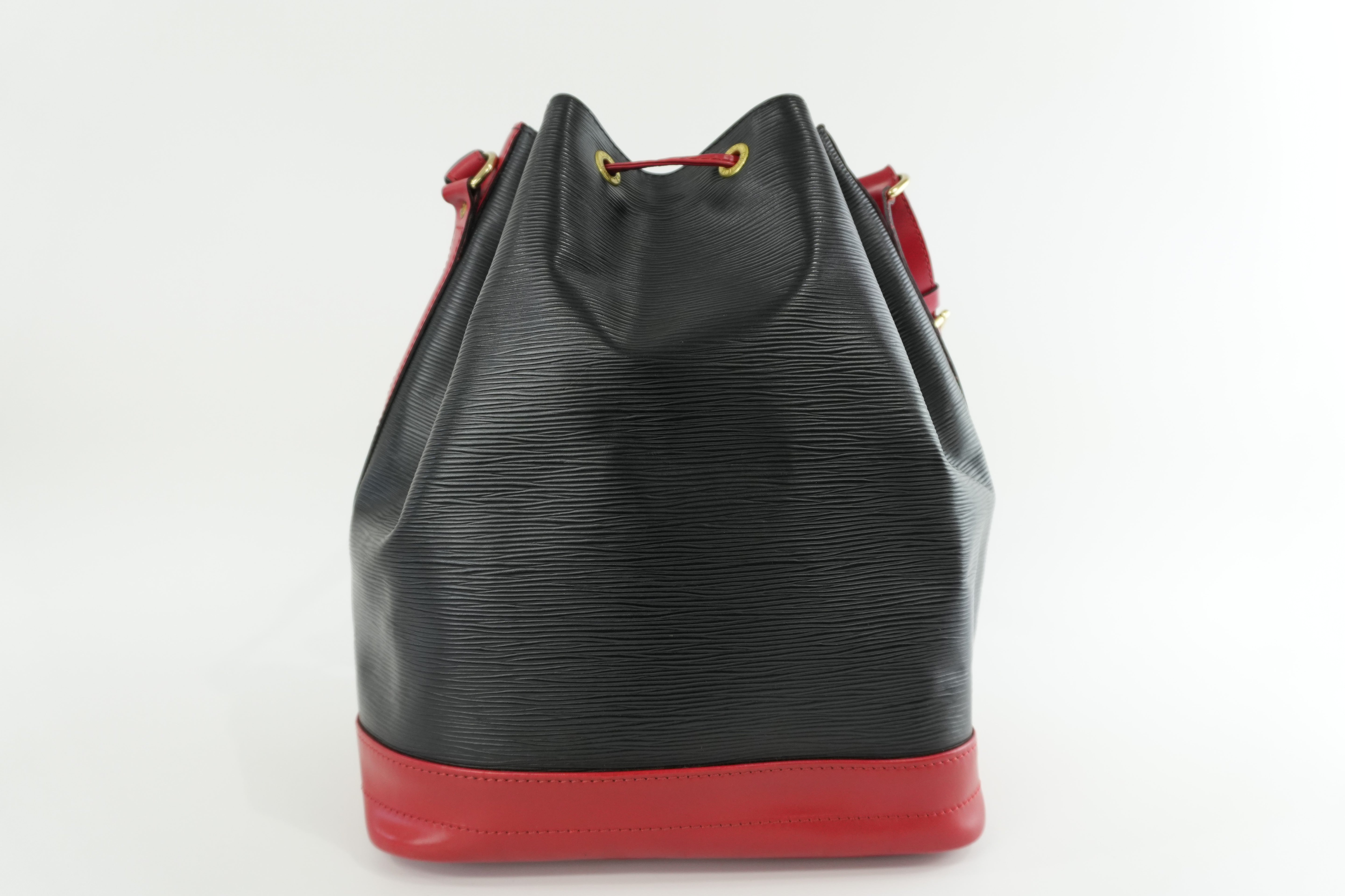 Louis Vuitton Noe GM Bucket Bag Epi Black and Red Used