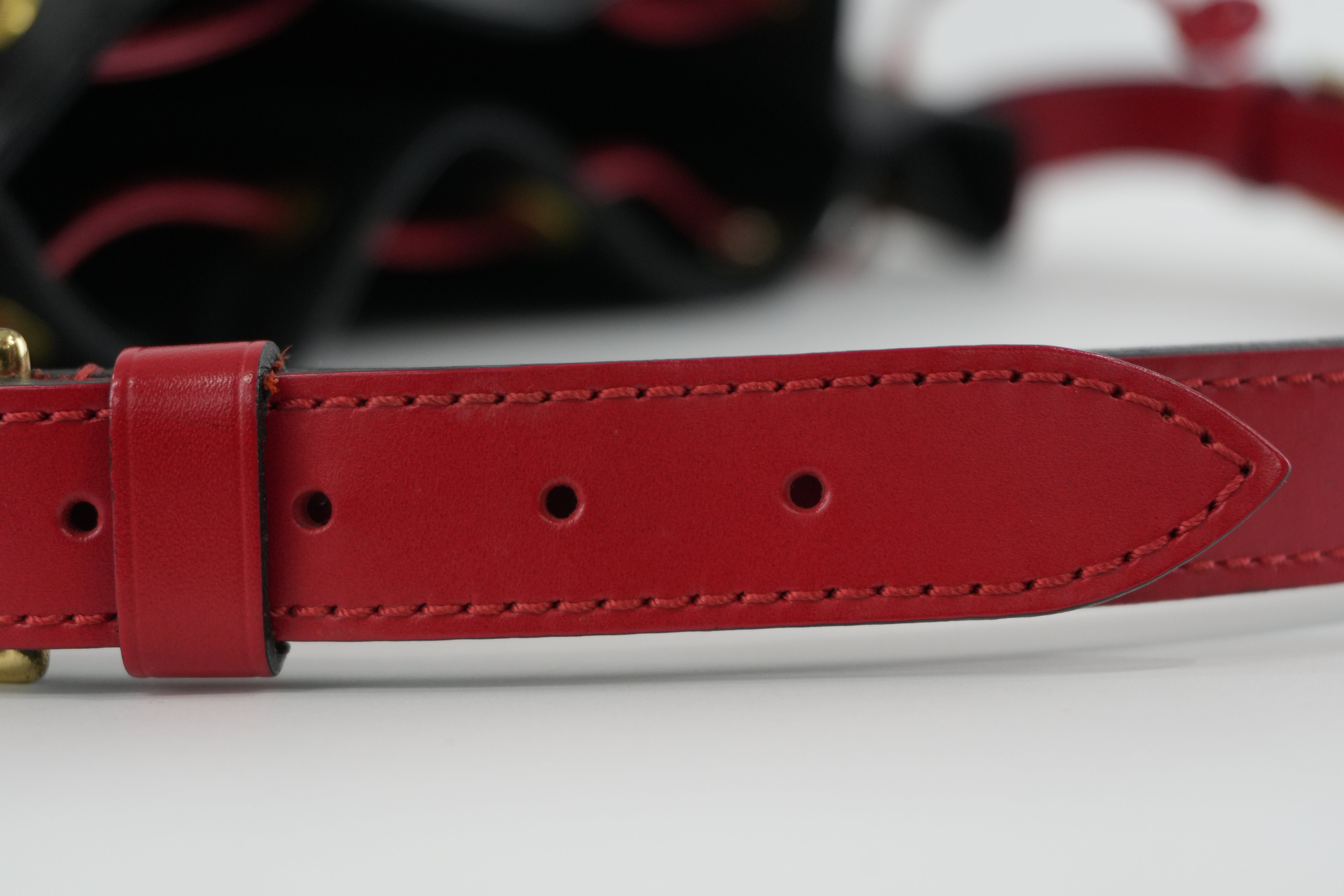 Louis Vuitton Noe GM Bucket Bag Epi Black and Red Used