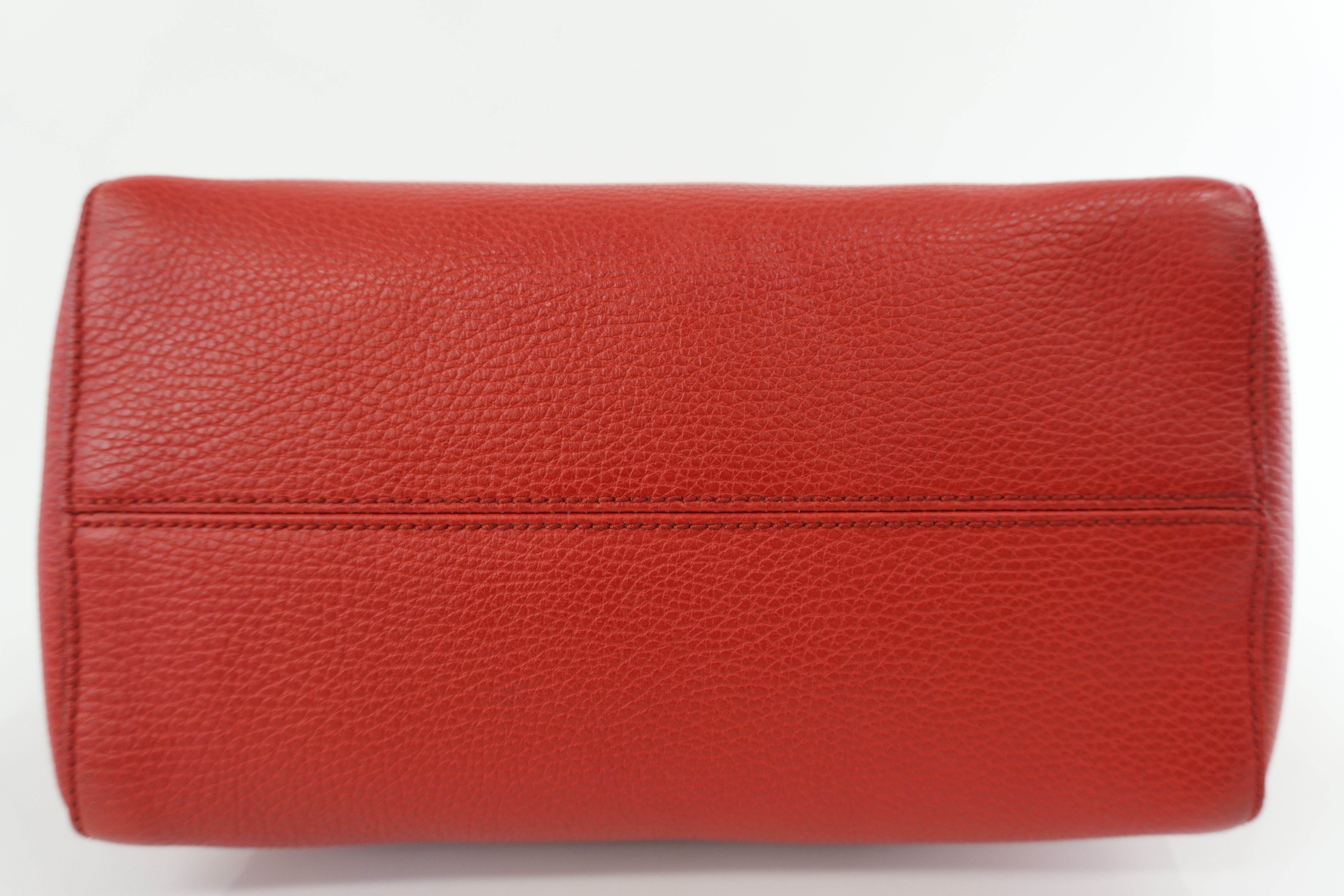 Gucci Swing Tote Bag Leather Red Used