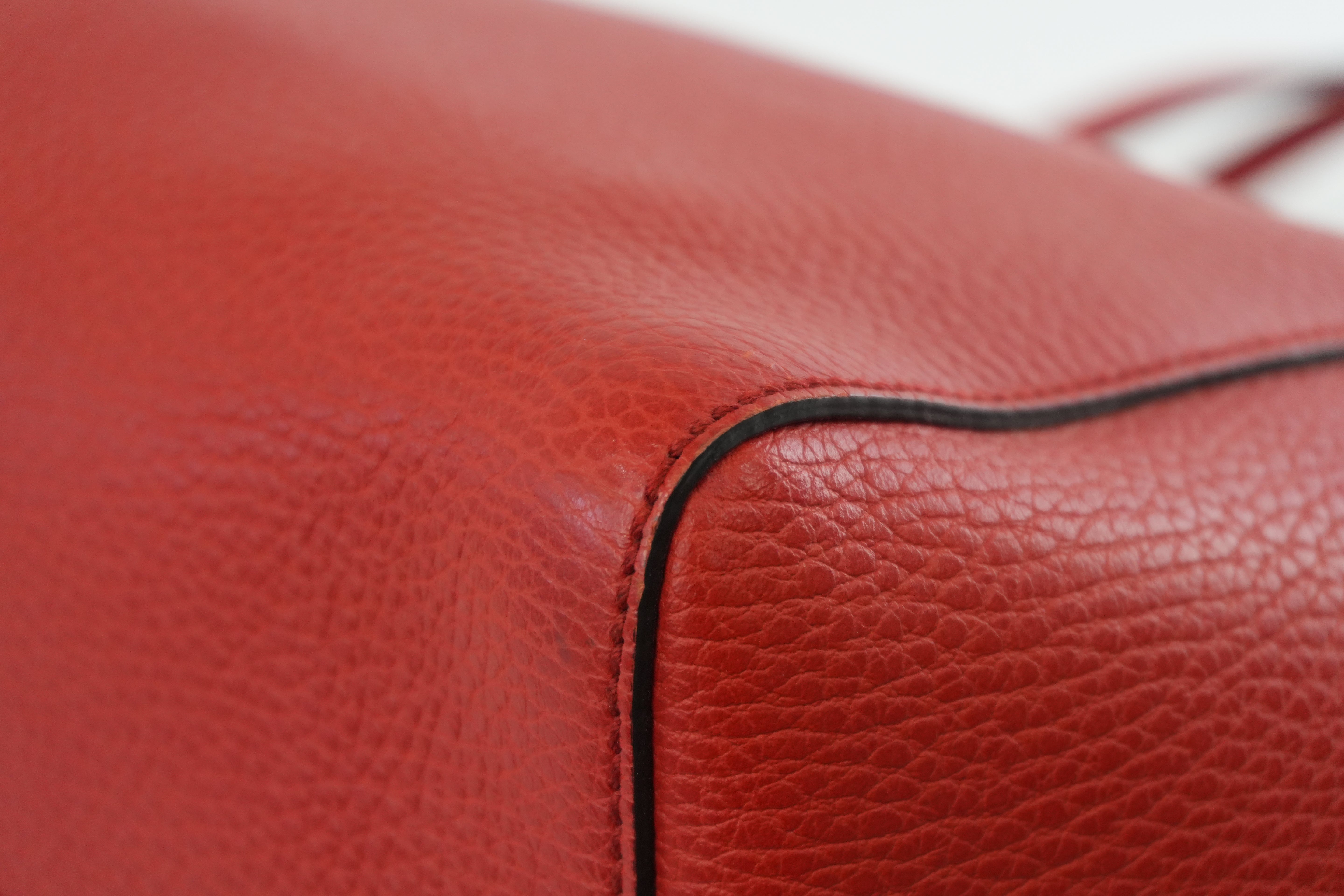 Gucci Swing Tote Bag Leather Red Used