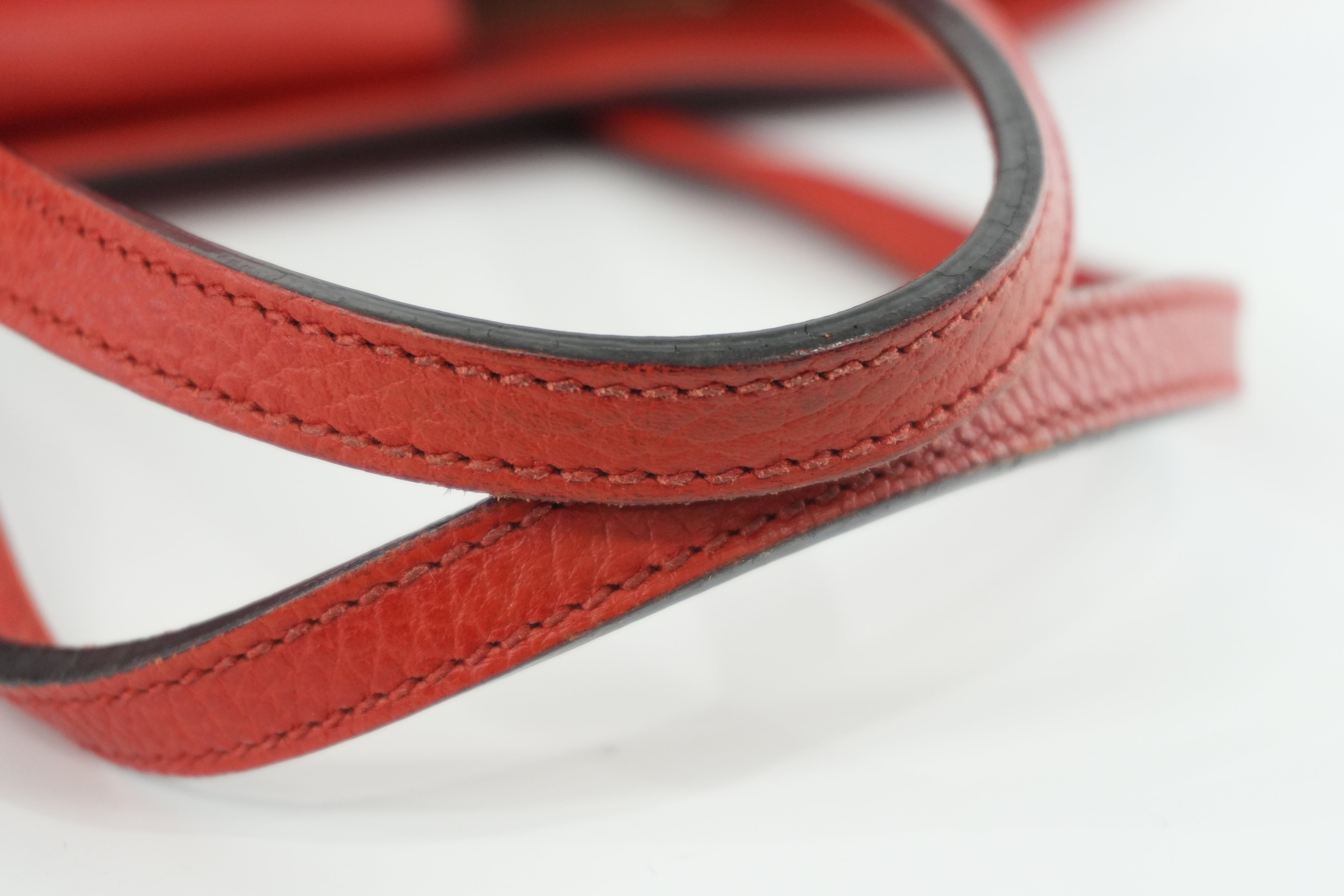 Gucci Swing Tote Bag Leather Red Used