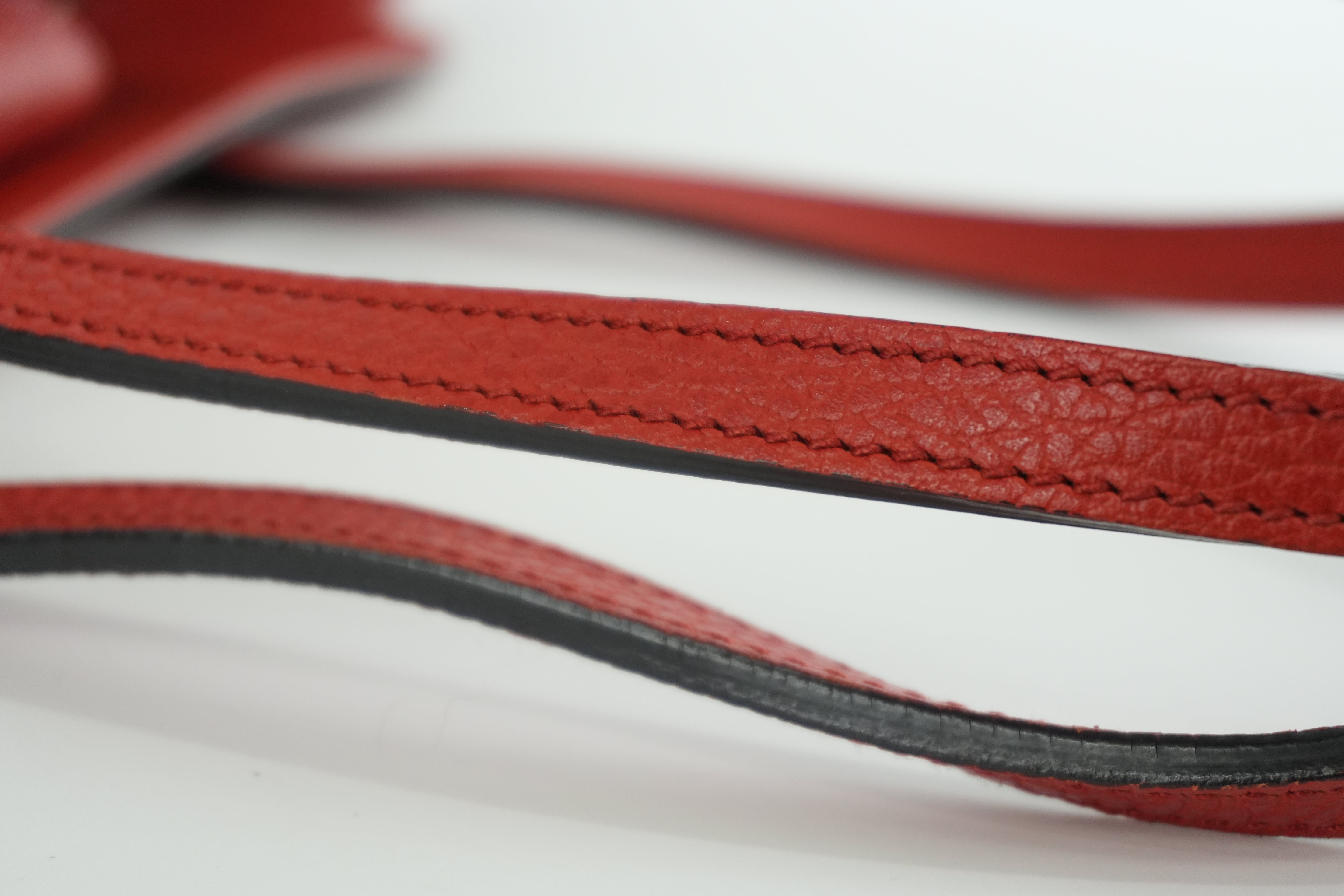 Gucci Swing Tote Bag Leather Red Used