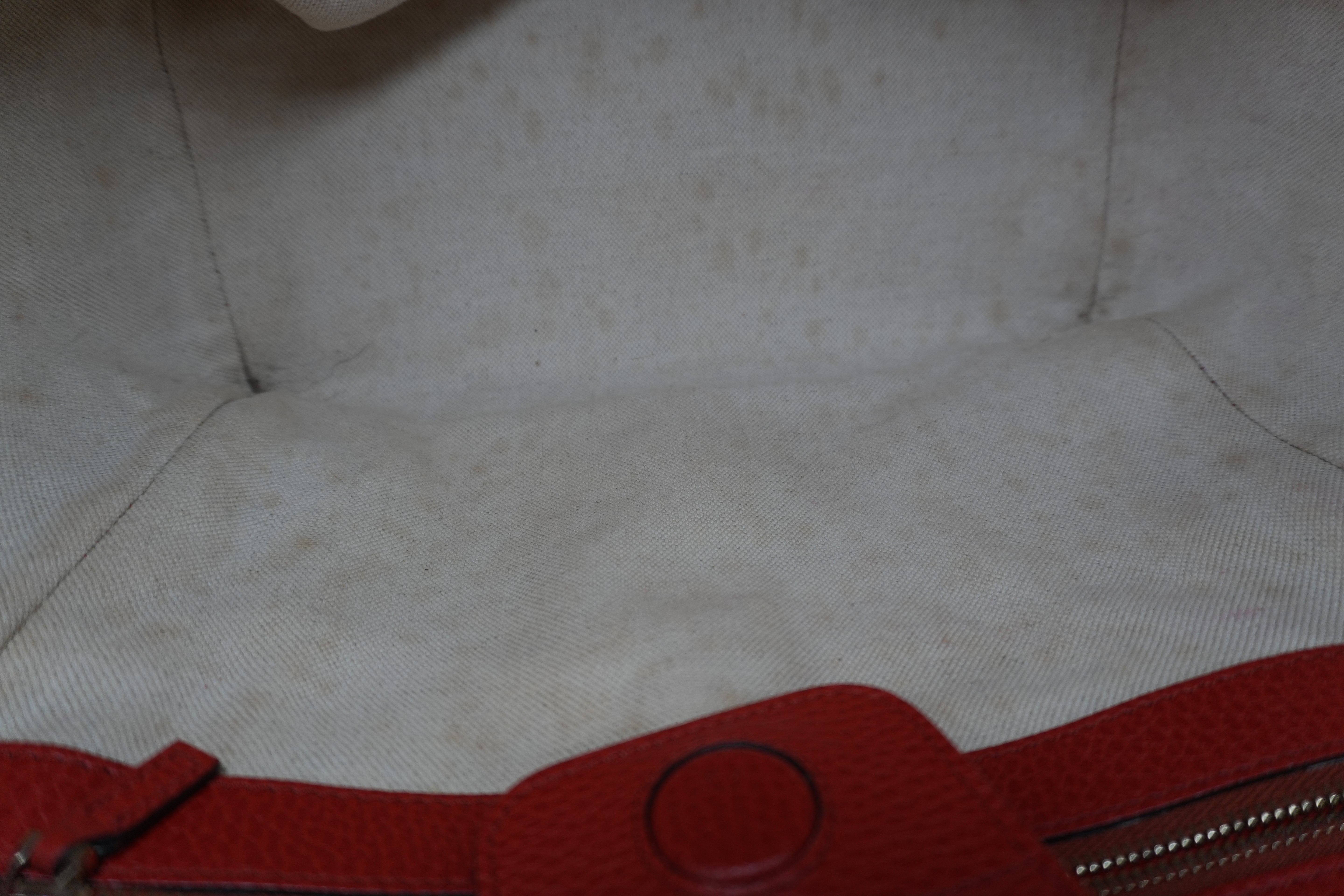 Gucci Swing Tote Bag Leather Red Used