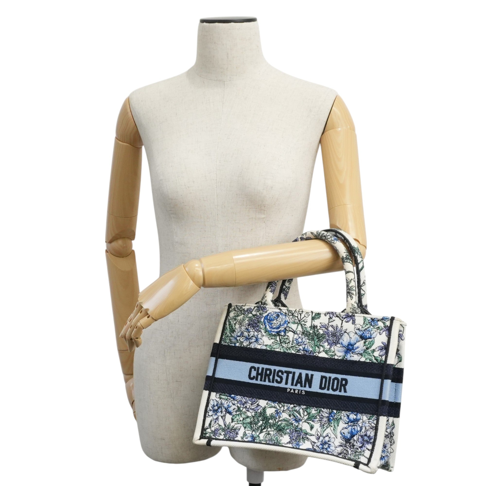 Christian Dior Canvas Book Tote Bag Multicolor Small Used