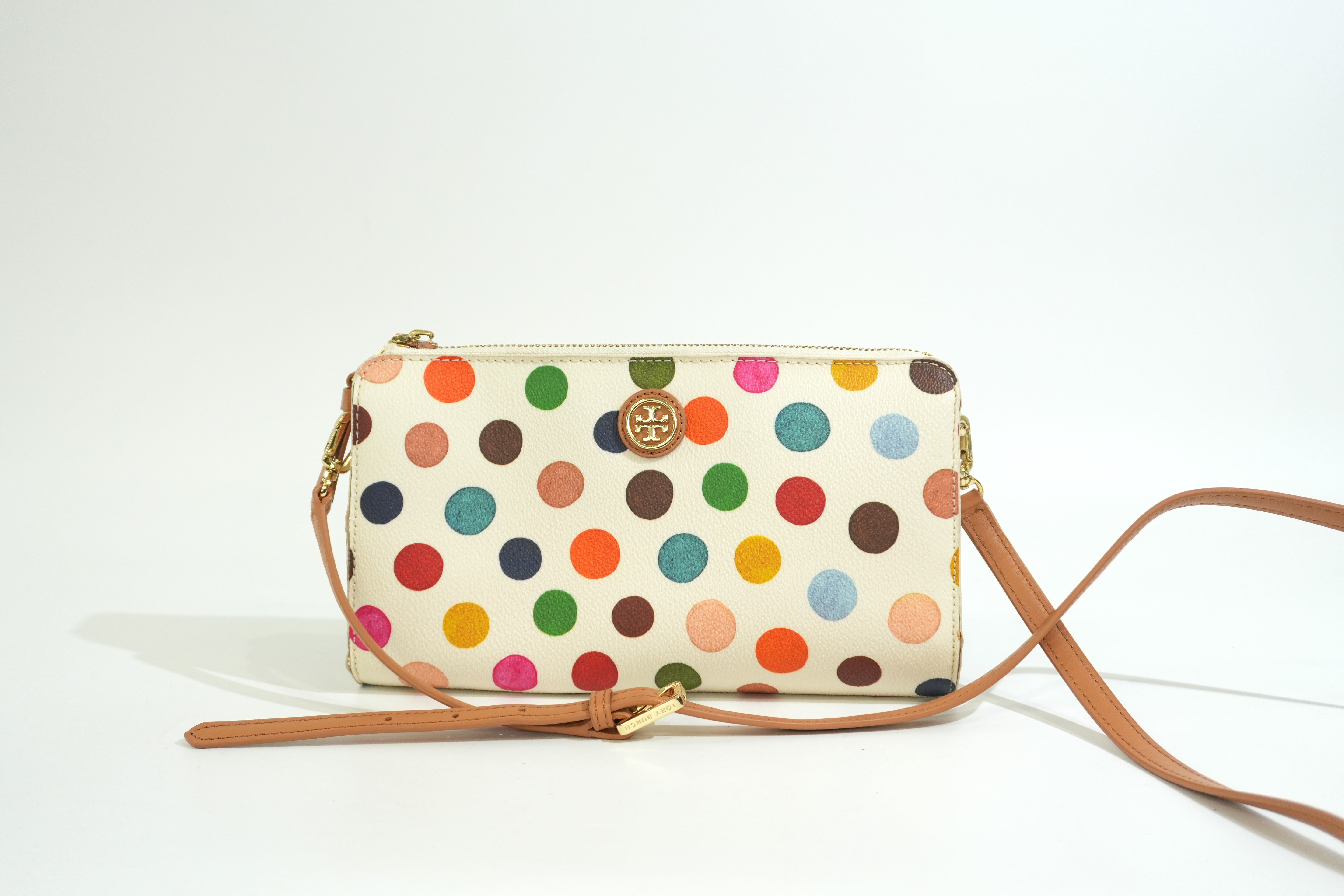Pre-owned Tory Burch Polka Dots Crossbody Bag Multicolor