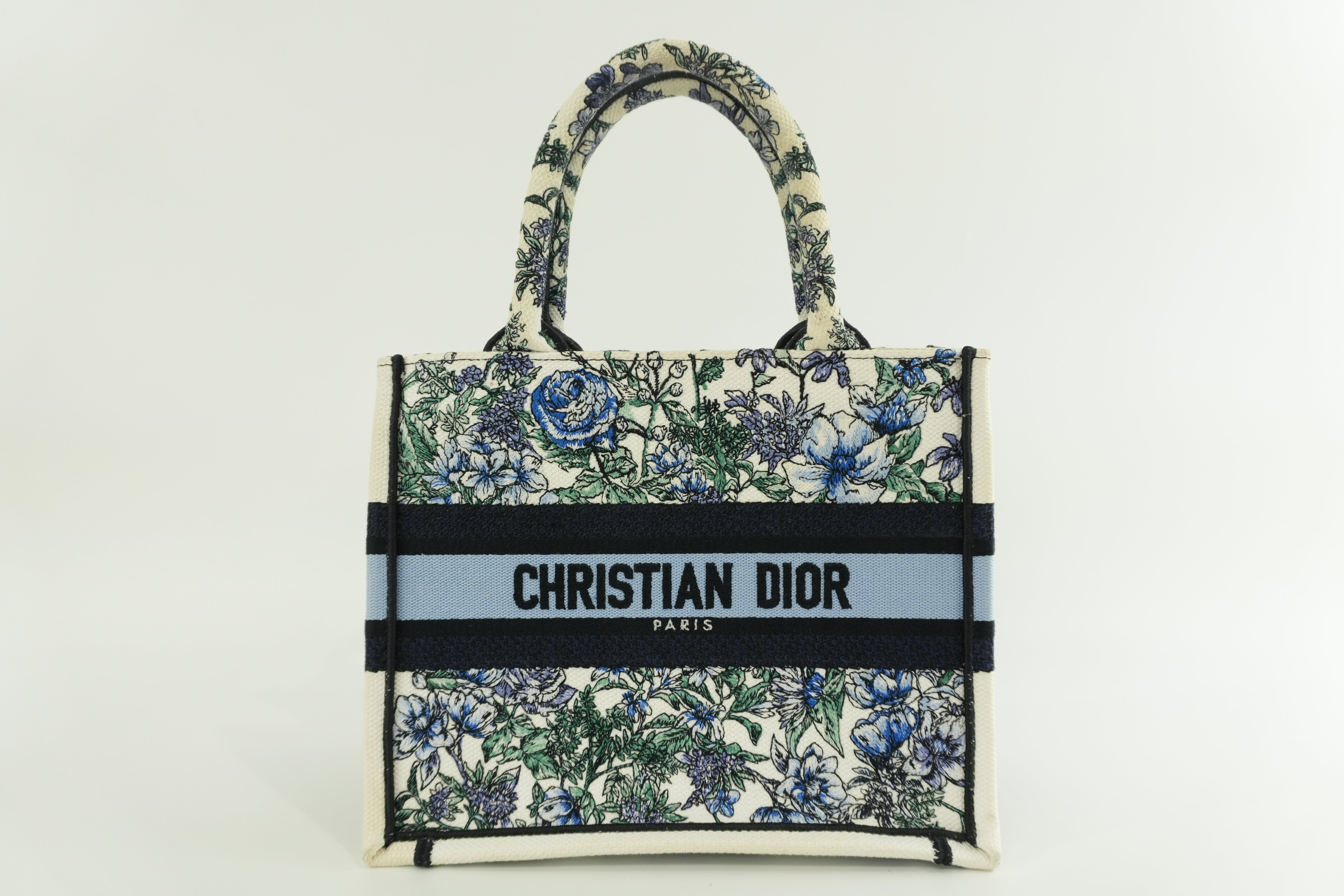 Christian Dior Canvas Book Tote Bag Multicolor Small Used