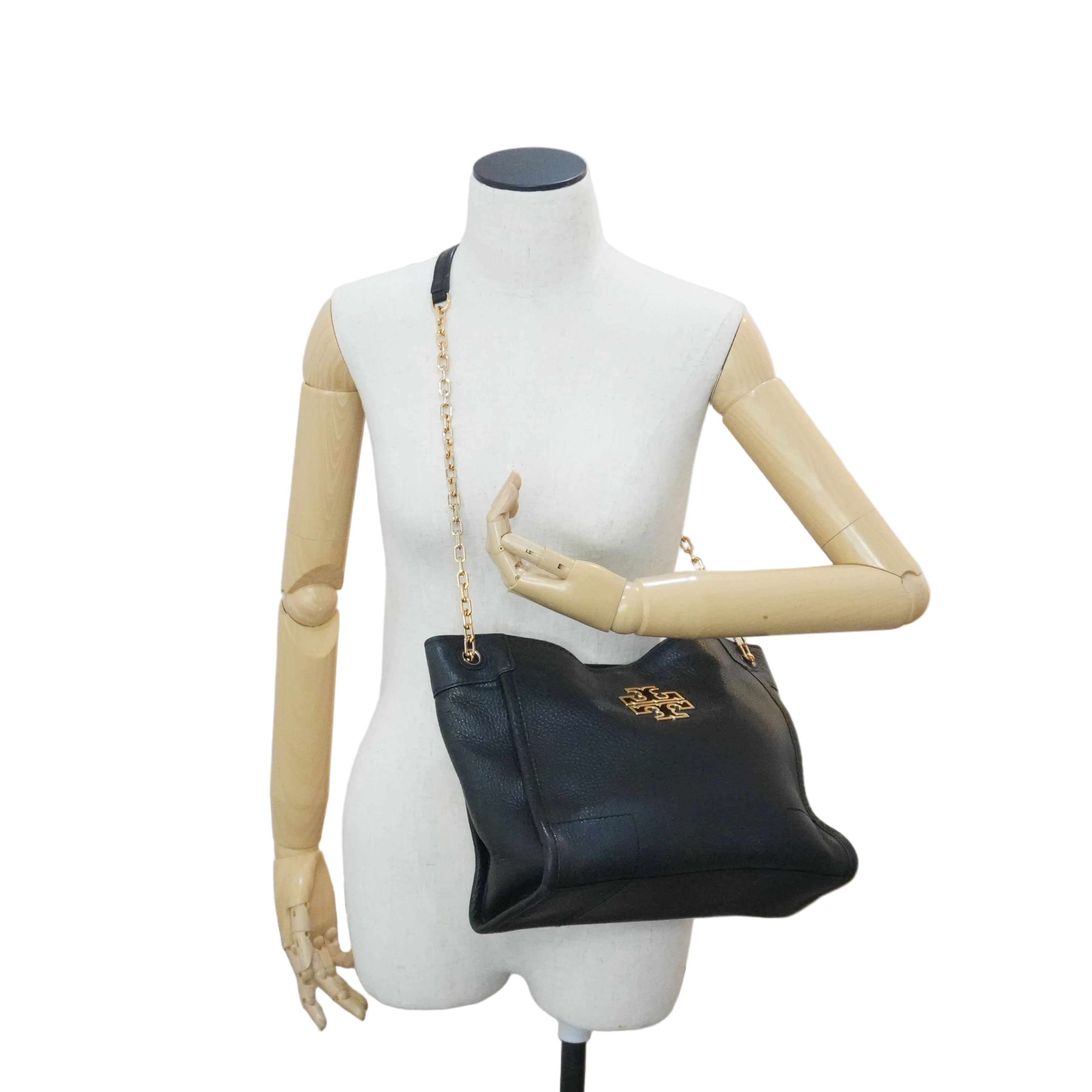 Pre-owned Tory Burch Chain Tote Bag Black