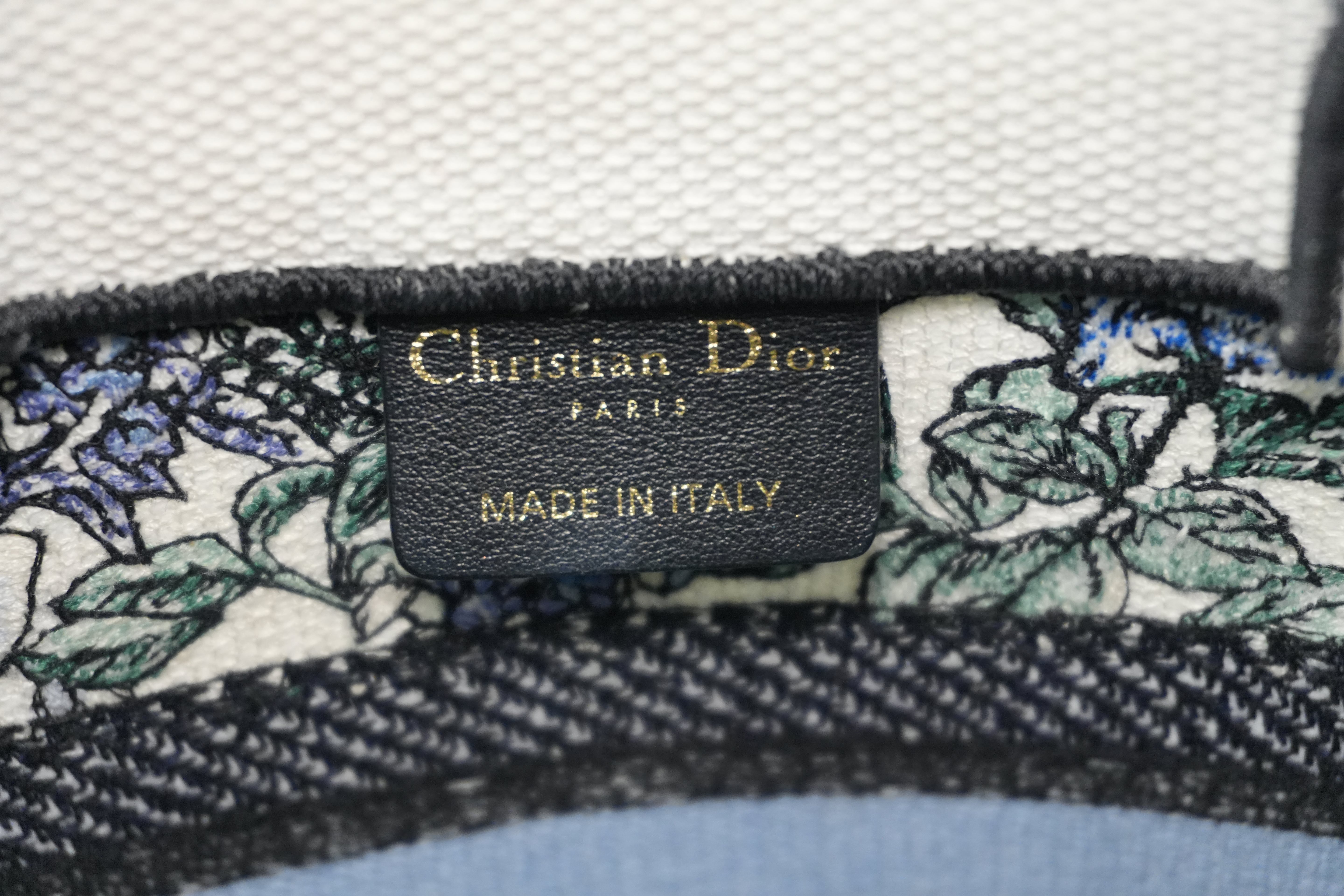 Christian Dior Canvas Book Tote Bag Multicolor Small Used