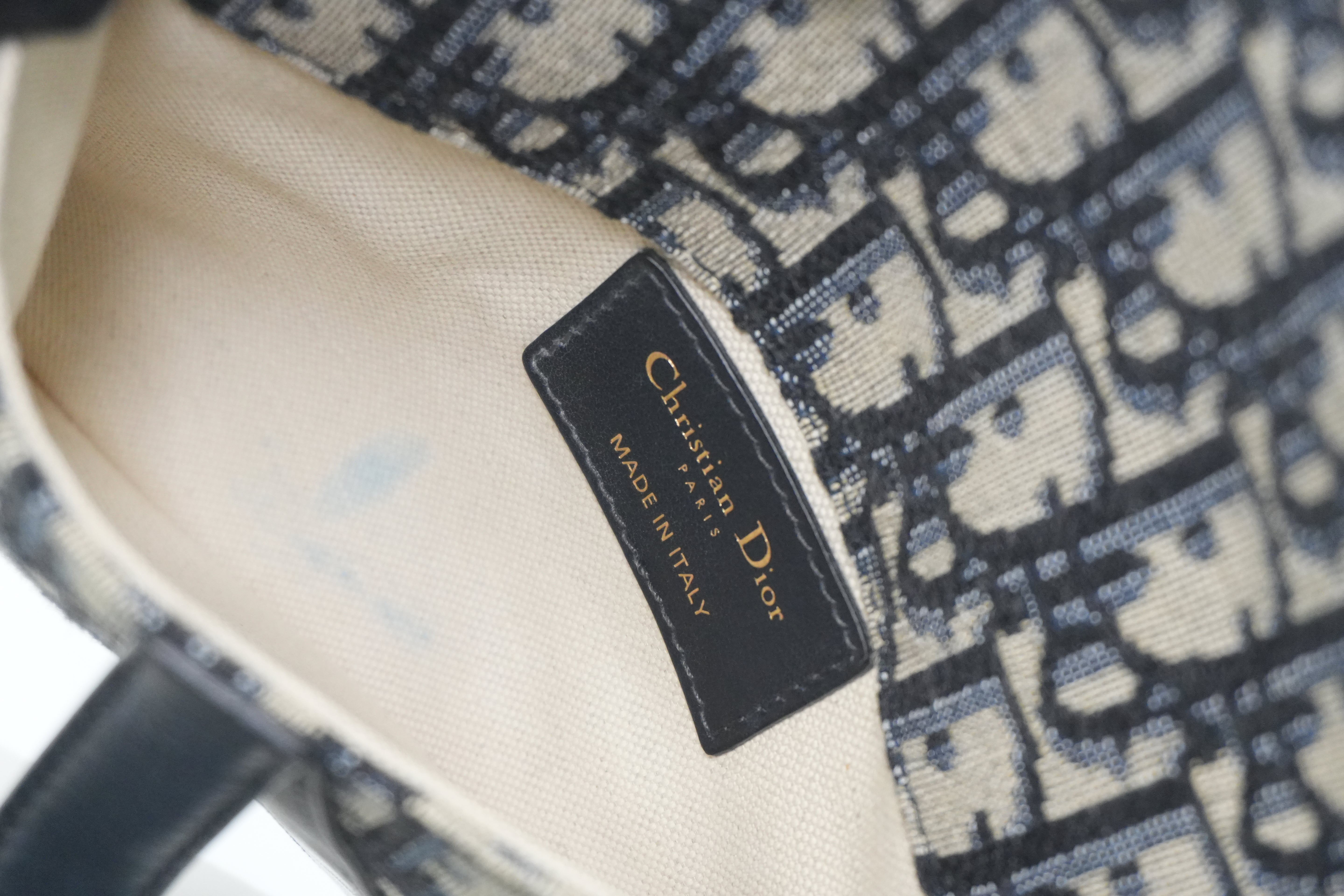 Pre-owned Dior Oblique Saddle Belt Bag Navy Blue
