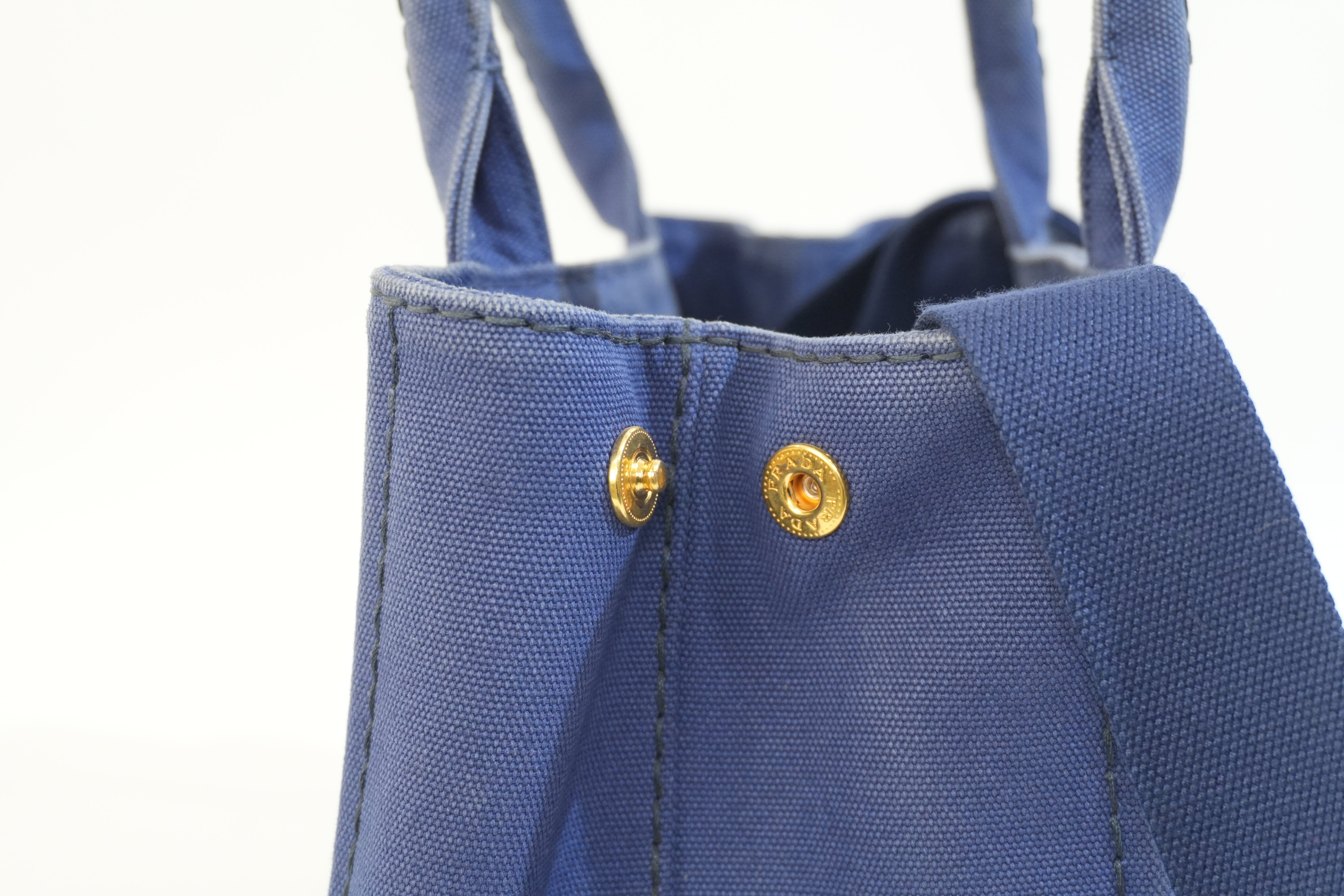 Pre-owned Prada Canapa Small Two Way Shoulder Blue