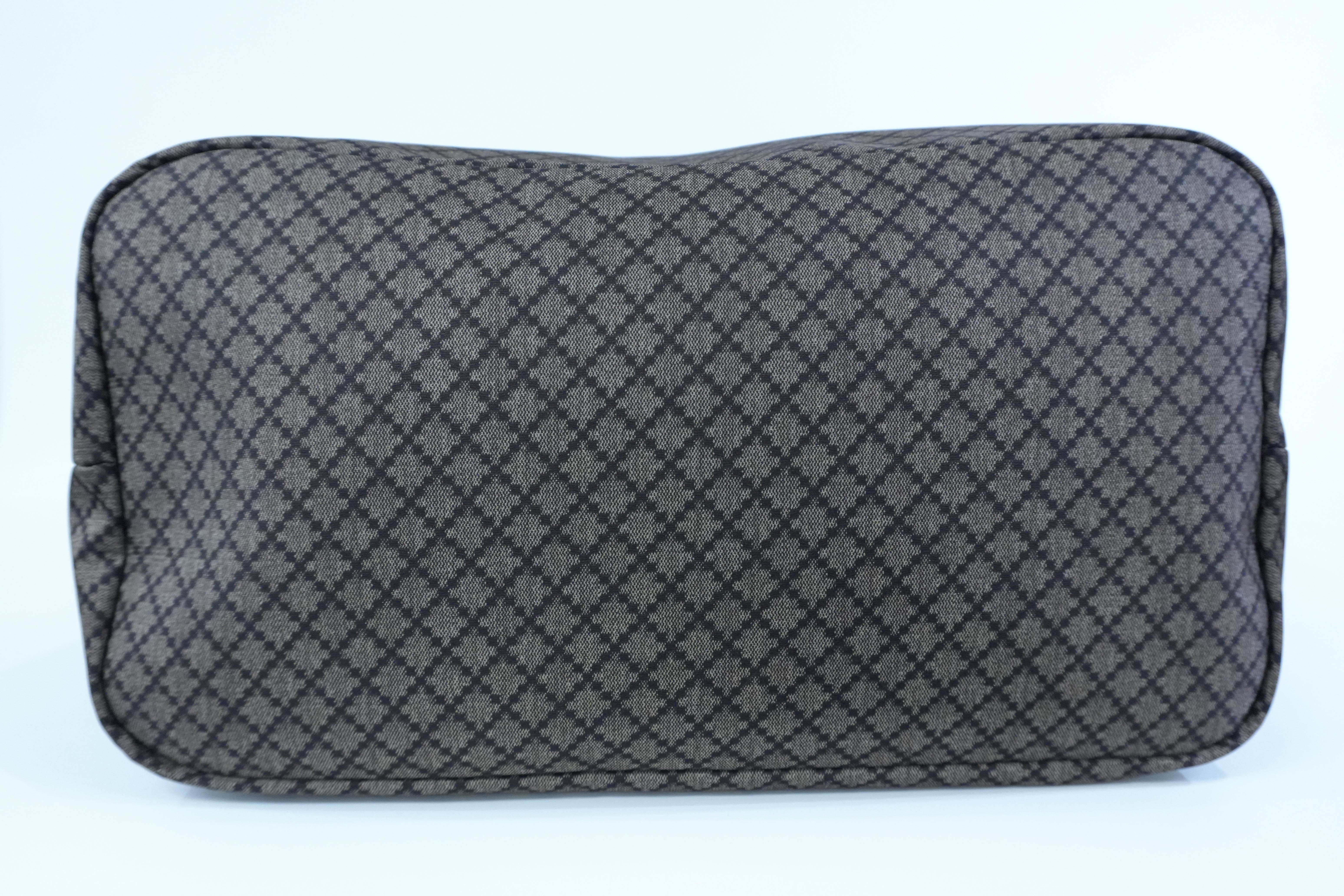 Pre-owned Gucci Nylon Diamante Travel Tote Bag Brown